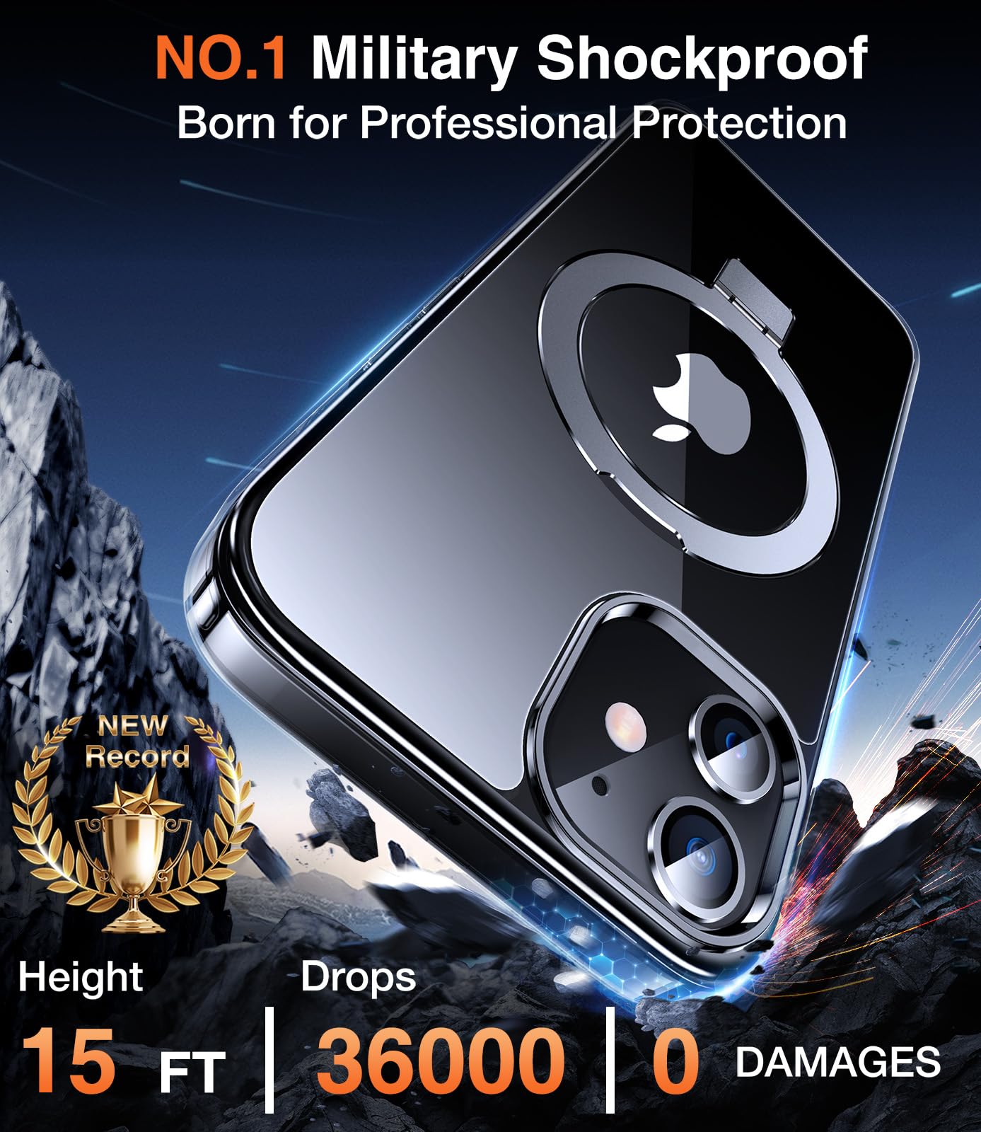 Chicfun 3-In-1 [Magnetic+Kickstand+Ring Holder] For Iphone 12/12 Pro Case Stand Ring Holder Compatible With Magsafe, Military Sh