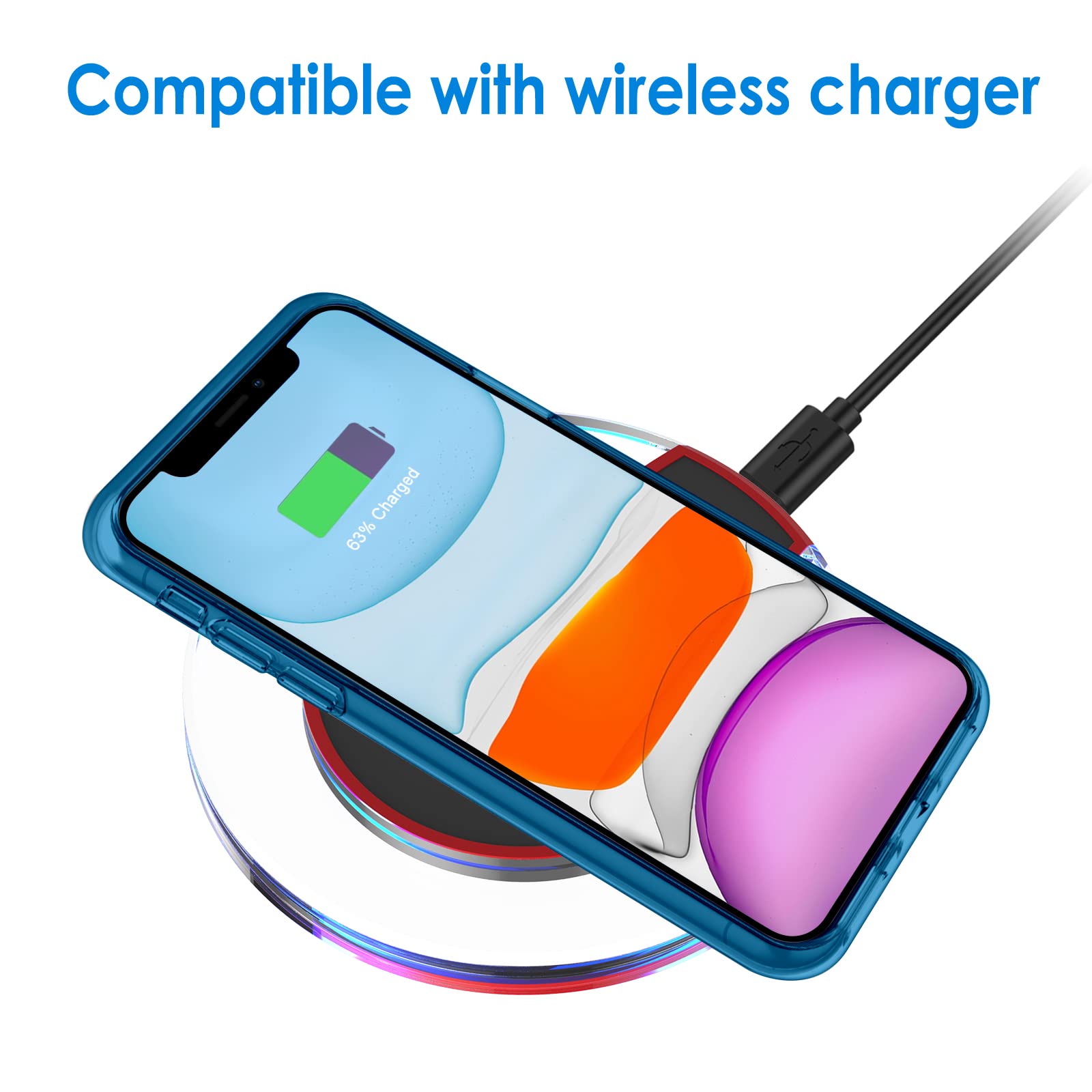 Jetech Case For Iphone 11 6.1-Inch, Non-Yellowing Shockproof Phone Bumper Cover, Anti-Scratch Clear Back (Navy)