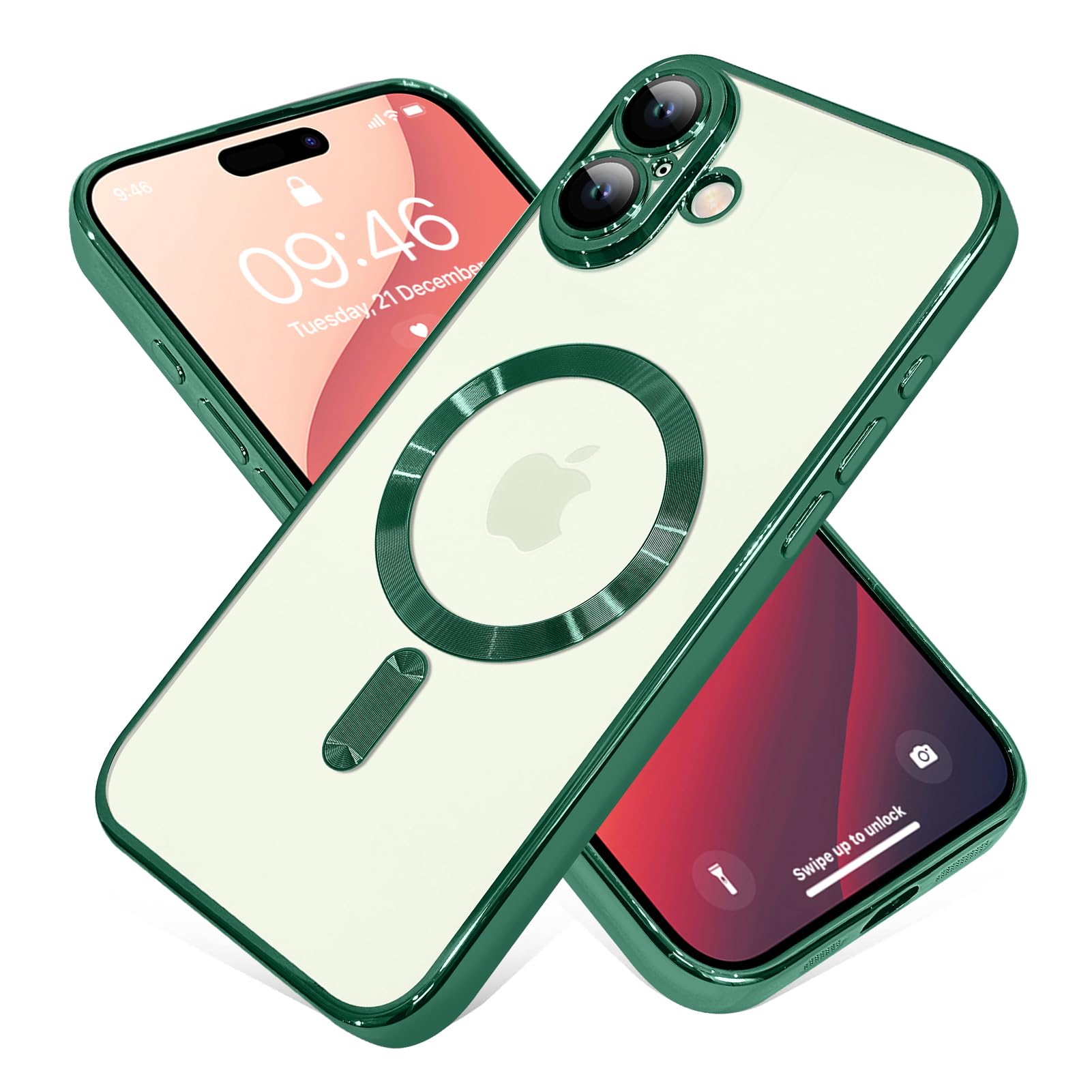 Ook Magnetic Case Made For Iphone 16 (6.1 Inch) [Built In Camera Lens Protector] [Compatible With Magsafe] Soft Tpu Anti Scratch