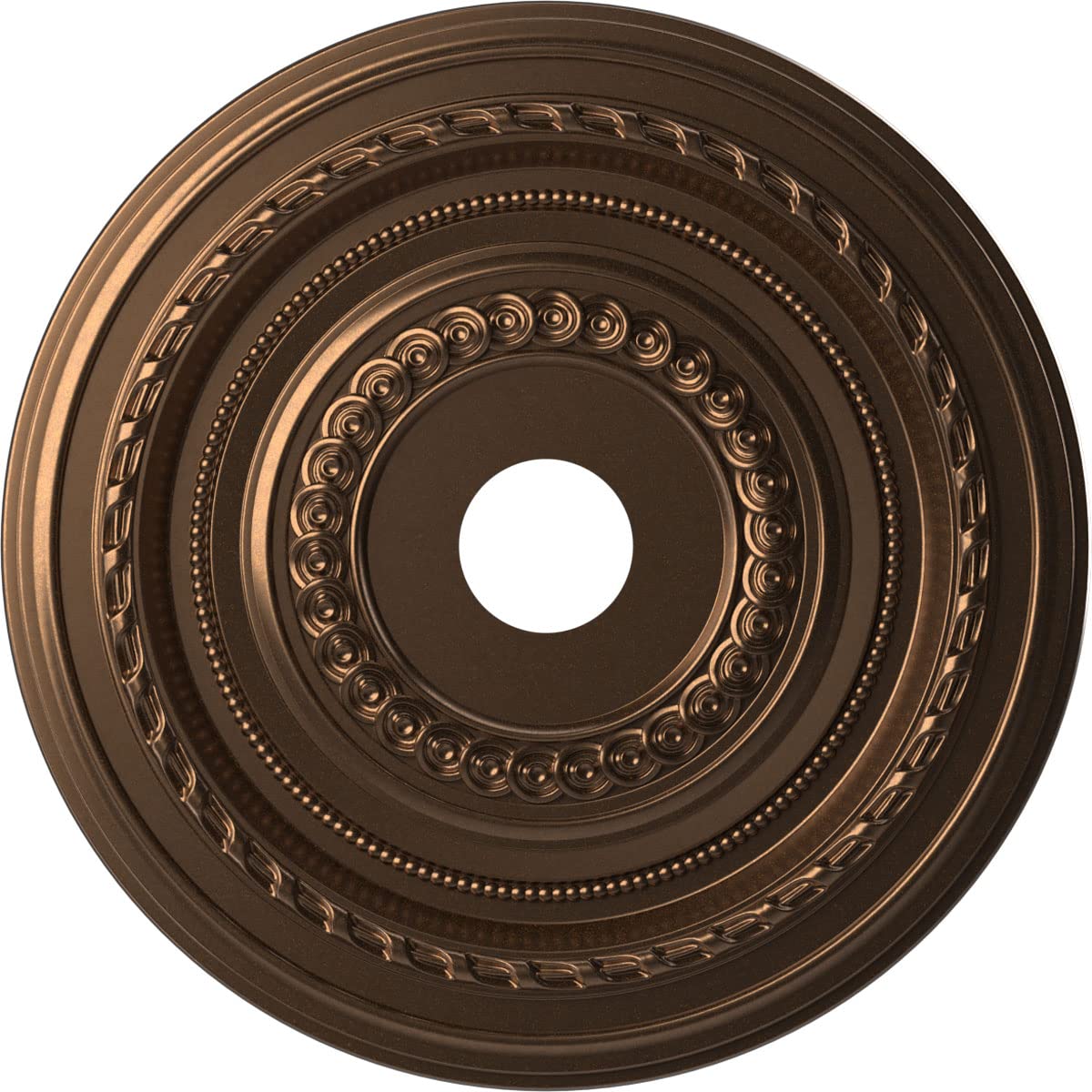 Ekena Millwork CMP22COCAB Cole Thermoformed PVC Ceiling Medallion (Fits Canopies up to 6), 22OD x 3 1/2ID x 1P, Metallic Antique