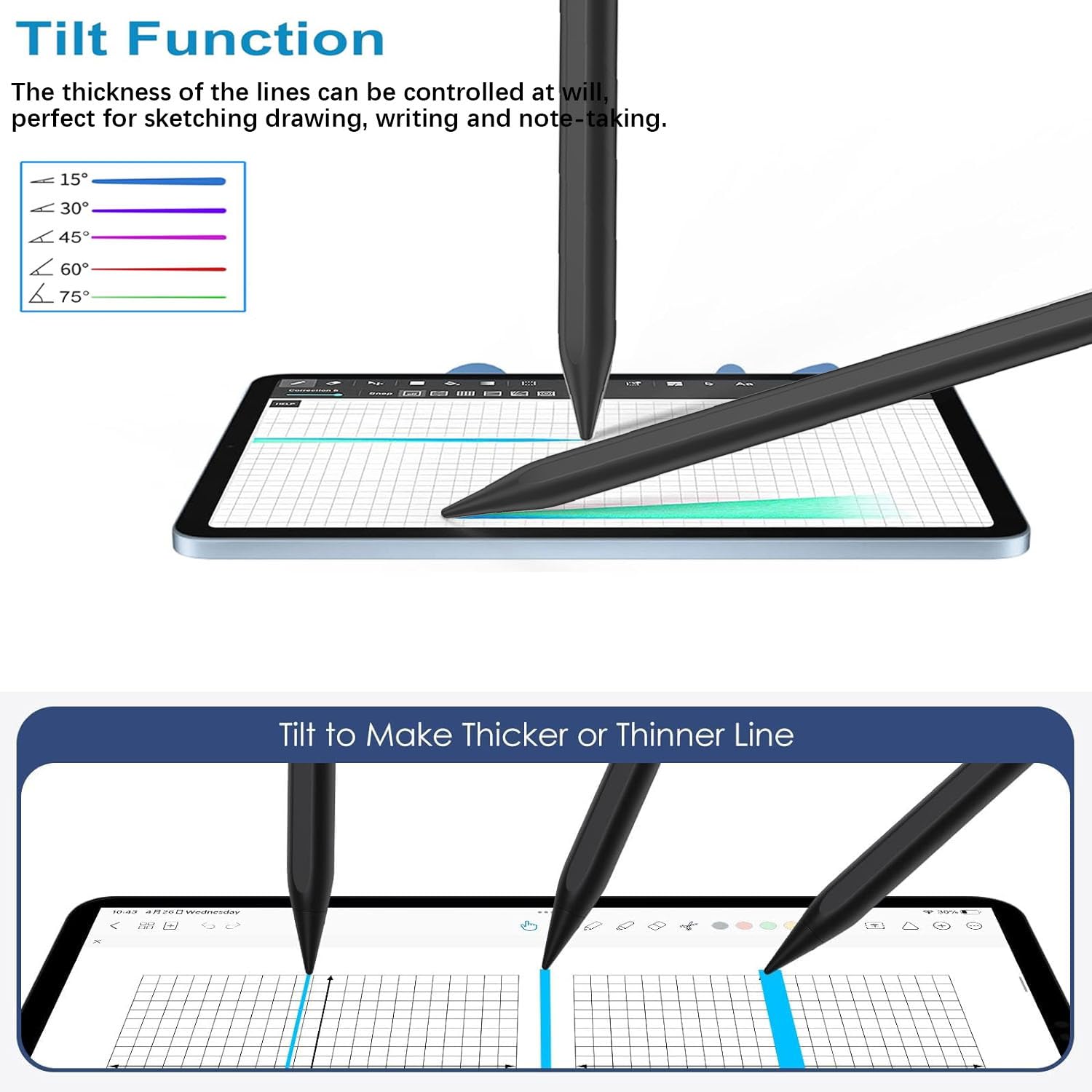 Stylus Pen For Ipad Digital Ipad Pencil 2Ndgen 12 Hour Constant Writing Tilt Sensitivity Palm Rejection Magnetic Pen For Ipad Ai