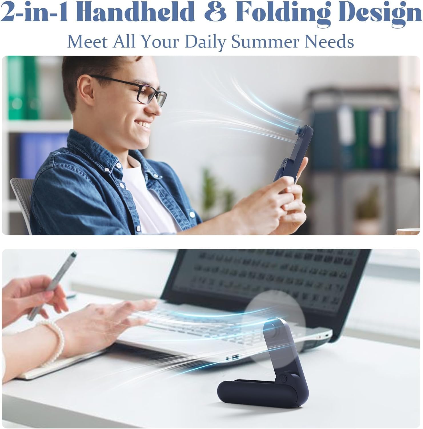 Jsqbd Handheld Mini Fan With Usb Rechargeable 2000Mah Battery, Portable Hand Held Lash Fan For Makeup, Pocket Fan With 13 Woking