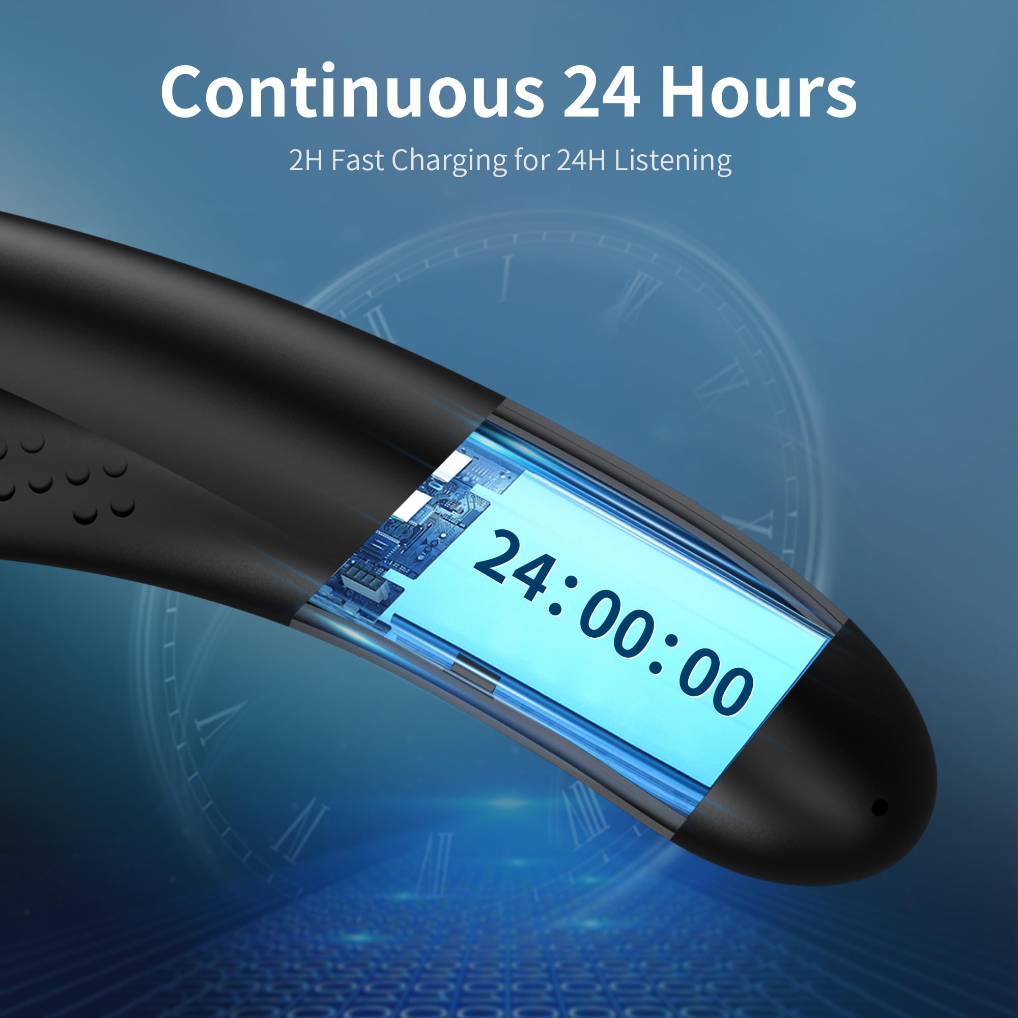 Bugani Neckband Bluetooth Speaker, Wireless Neck Speaker True 3D Stereo Sound, Lightweight Personal Body Speakers With 24H Playt