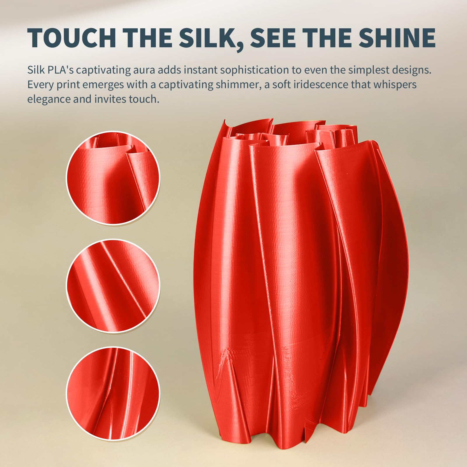 Overture Silk Filament Pla 1.75Mm Clog Free Shiny 3D Printer Consumables, 1Kg Spool (2.2Lbs), Dimensional Accuracy +/  0.02 Mm,