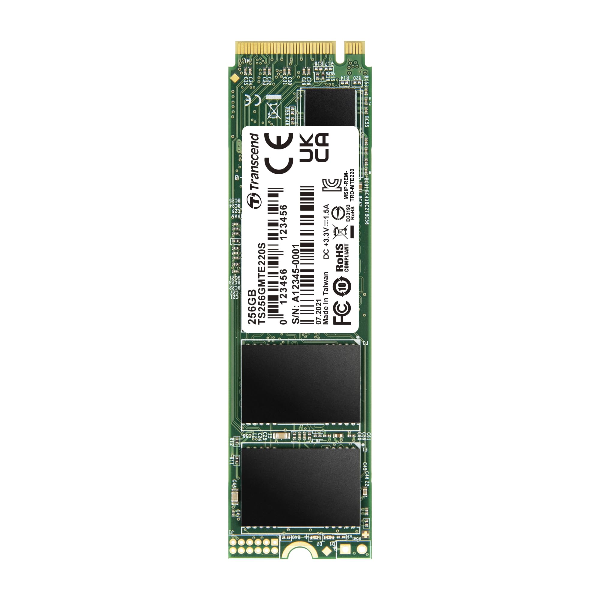 Transcend TS256GMTE220S 256GB M.2 PCIe Gen3x4 80mm Internal Solid State Drive