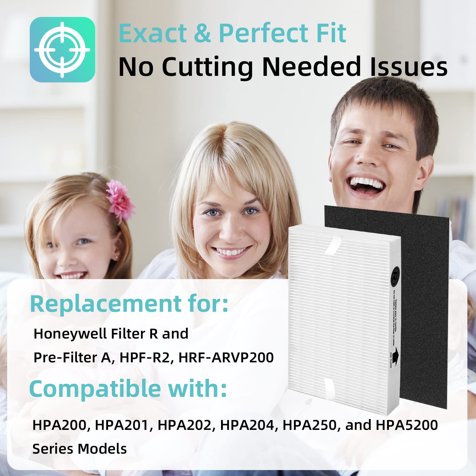 Hpa200 Hepa Filter Replacement For Honeywell Hpa200 Hrf Arvp200 Series Air Purifiers Hpa200, Hpa201, Ha202, Hpa204, Hpa250