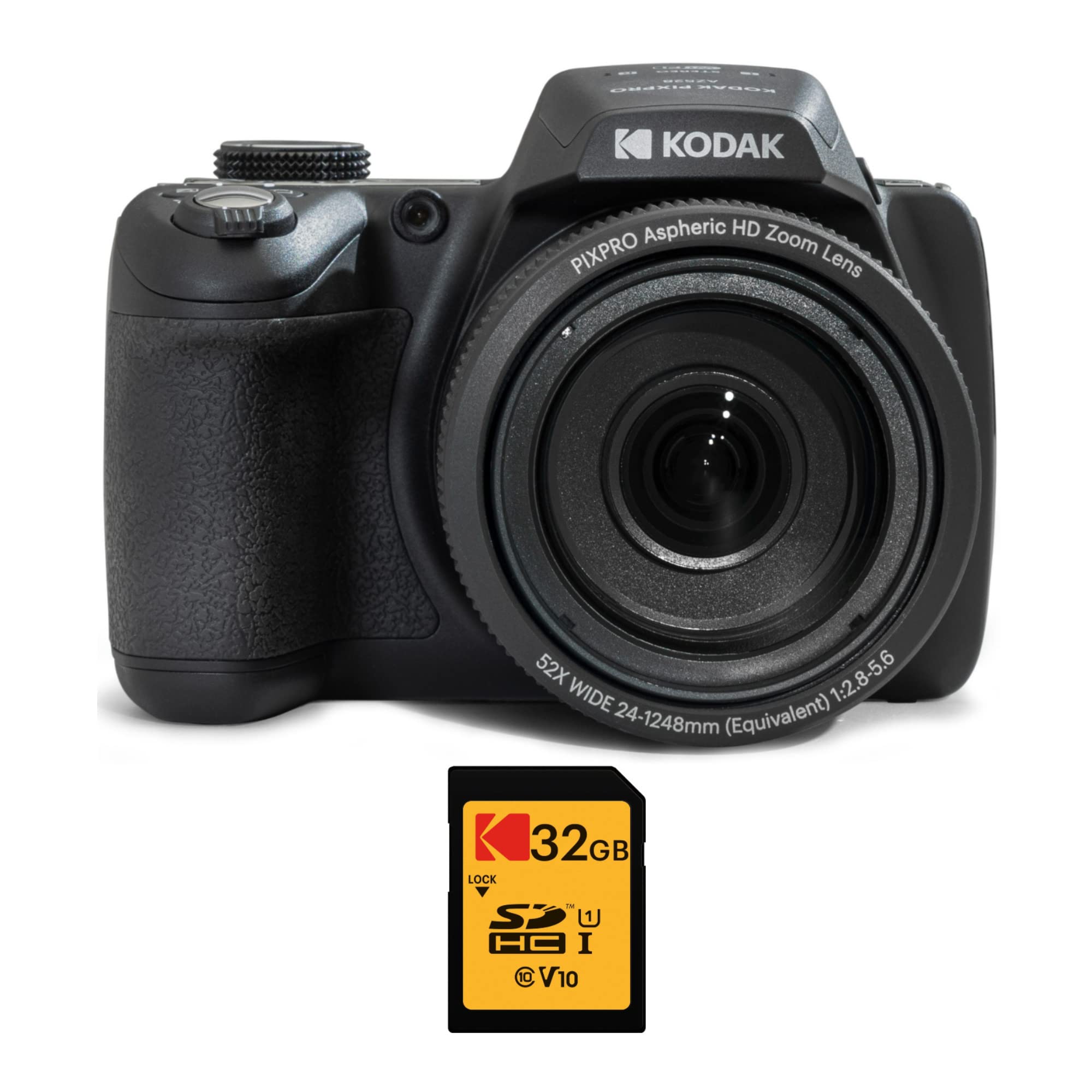 Kodak PIXPRO AZ528 16MP Astro Zoom Digital Camera with 52x Zoom and 3-Inch LCD Display (Black) Bundle with 32GB Class 10 UHS-I U