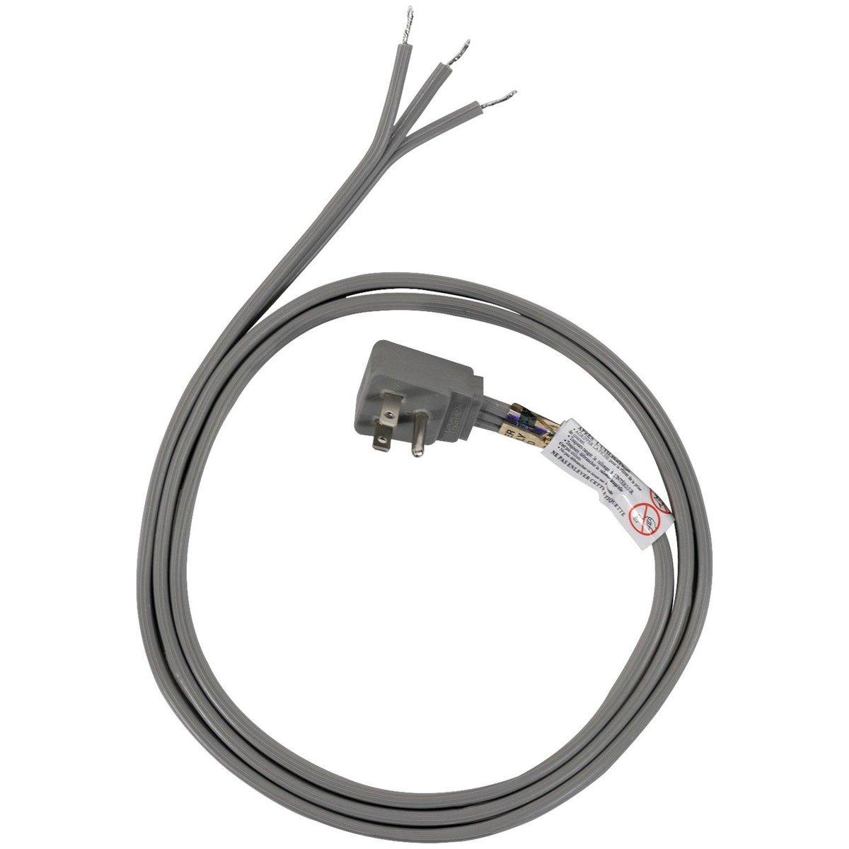 Certified Appliance Accessories 15 0348 15 Amp Appliance Power Cord, 8 Feet, 3 Wires, Grounded, Right Angle Plug Head