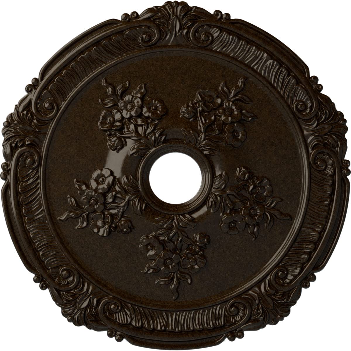Ekena Millwork Cm26Atbzs Attica With Rose Ceiling Medallion, 26''Od X 3 3/4''Id X 1 1/2''P, Hand Painted Bronze