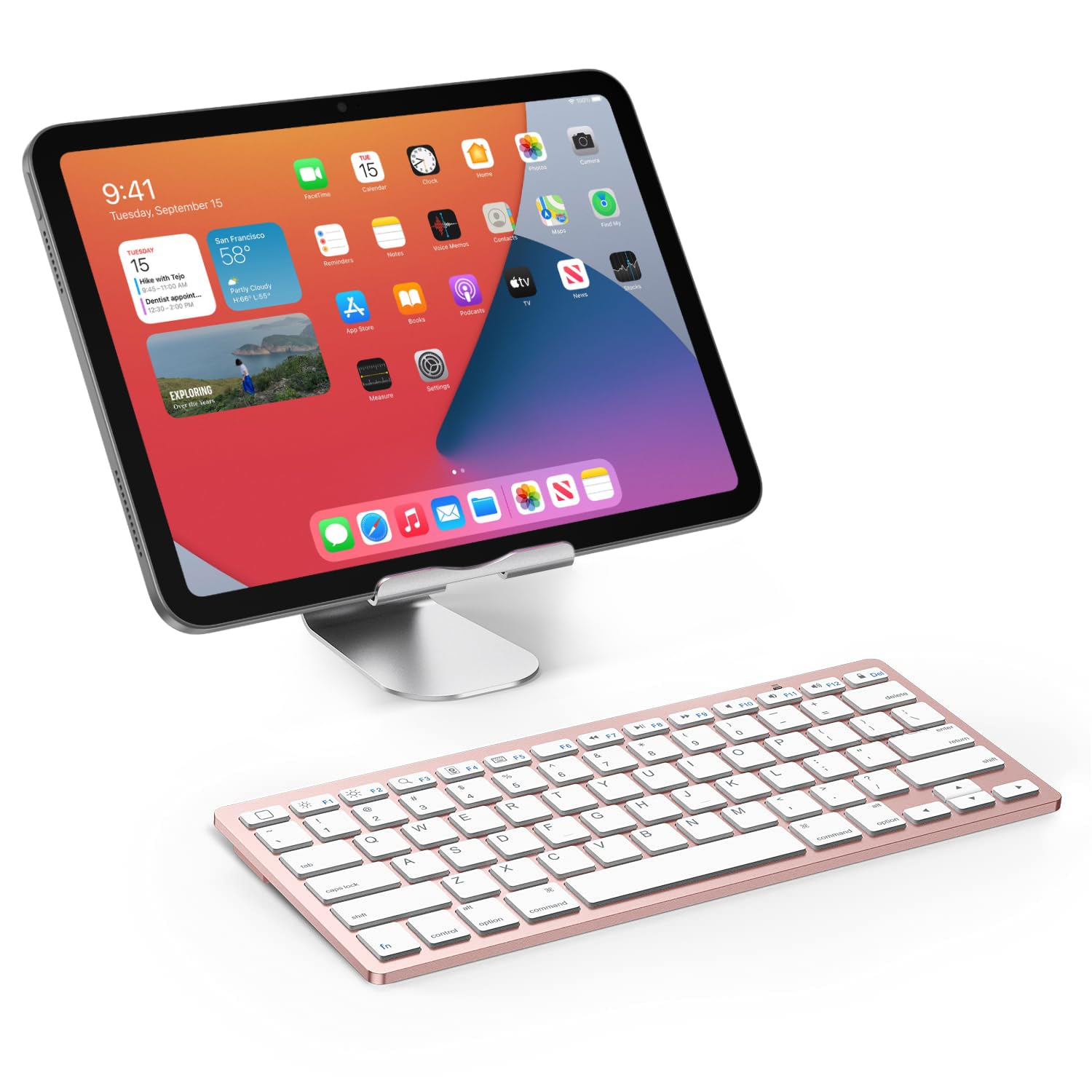 Omoton Bluetooth Keyboard For Ipad 10Th Generation, Ipad 10.2 (9Th/8Th/7Th), Ipad Pro 13/12.9/11 Inch, Ipad Air 13/11 Inch, Ipad Air 5Th/4Th, Ipad Mini And More Bluetooth Enabled Devices, Pink Gold