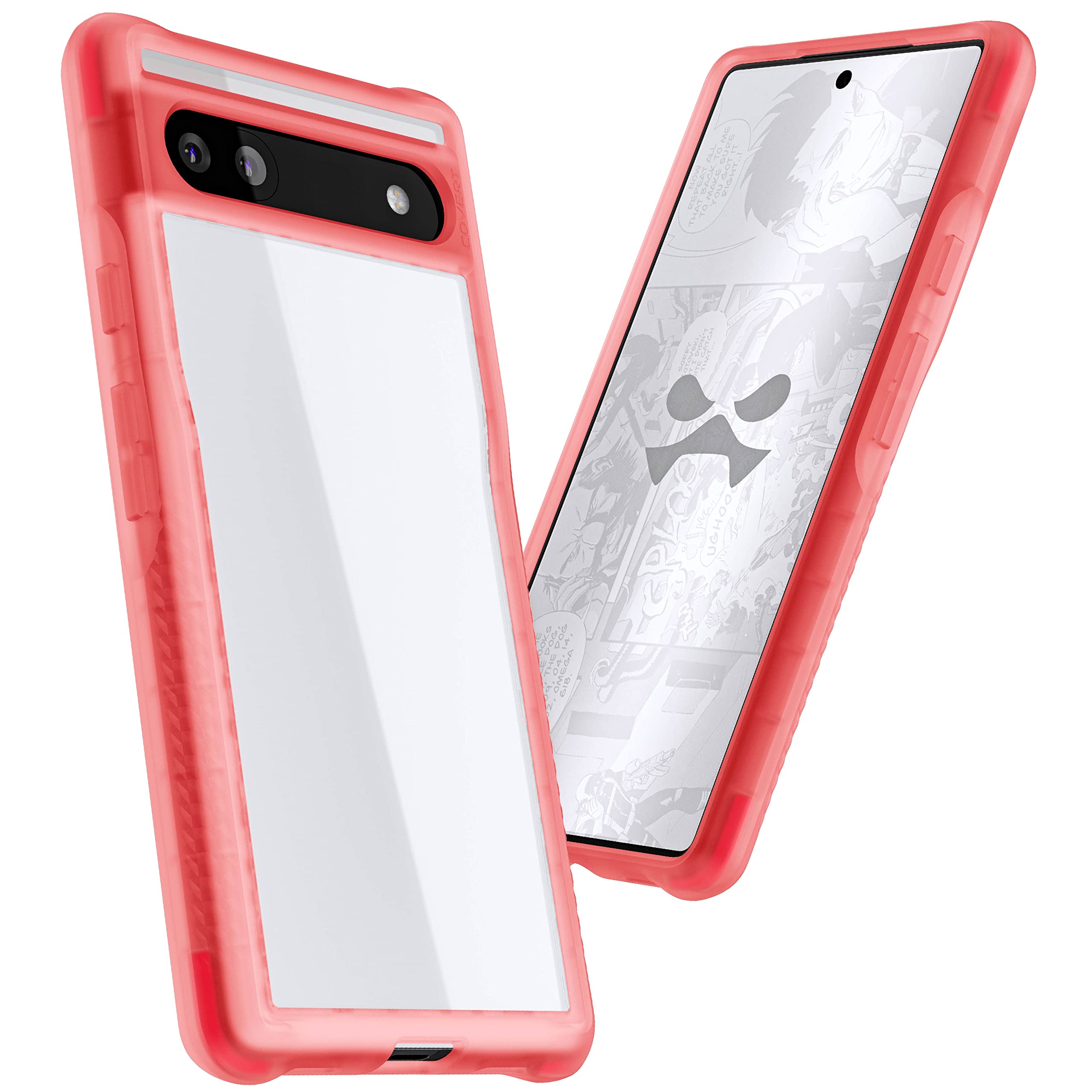 Ghostek Covert Clear Pink Pixel 6A Case For Women With Advanced Anti Yellowing Design Shockproof Drop Protection Premium Slim Li
