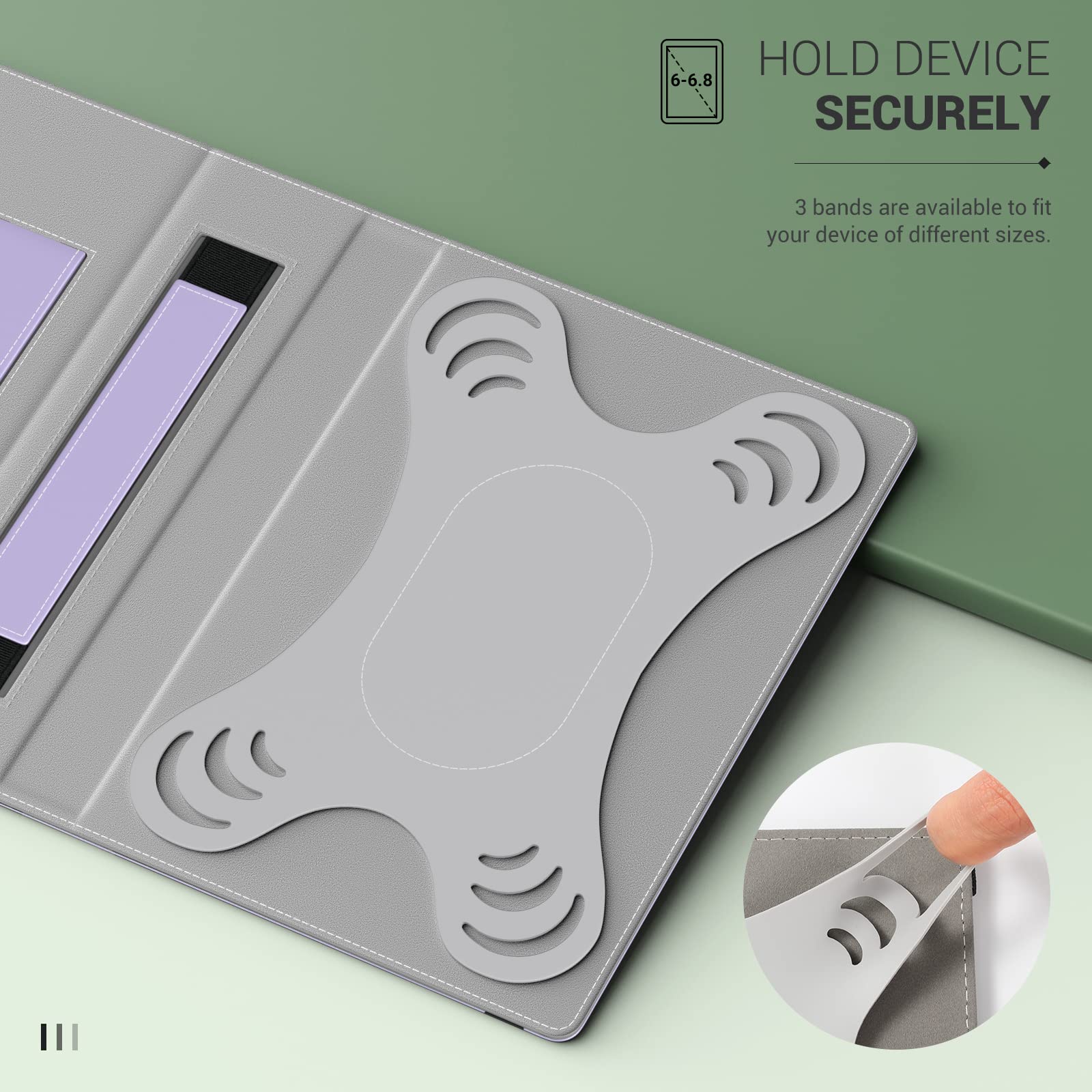 MoKo Universal Case for 6',6.8',7' eReaders Tablet, Lightweight PU Leather Case with Hand Strap and Kickstand for 6 7 Inch Kobo/Voyaga/Lenovo/Sony/Tolino E Book Tablet, Taro Purple