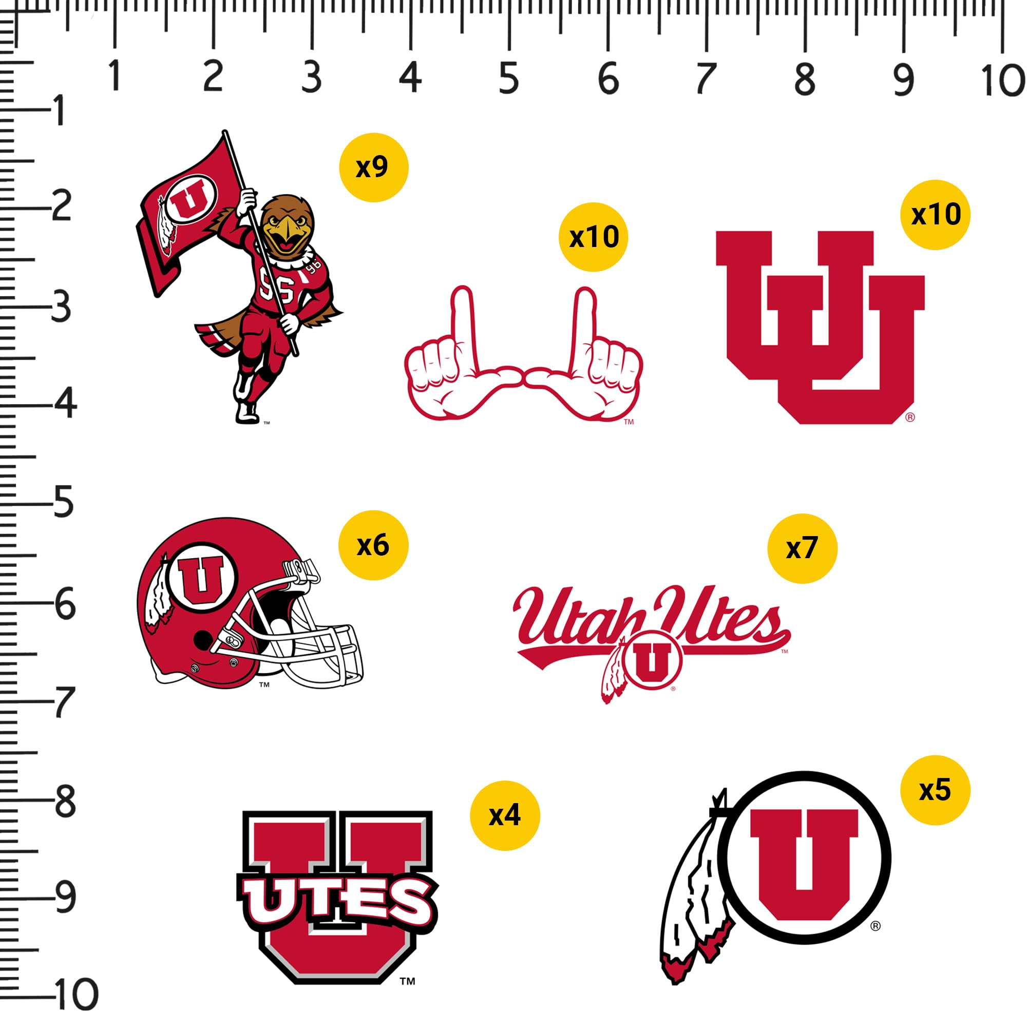 University Of Utah Mixed 50Ct Vinyl Large Deluxe Stickers Variety Pack   Laptop, Water Bottle, Scrapbooking, Tablet, Skateboard,