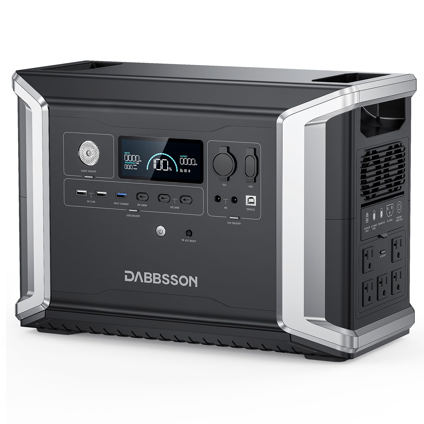Dabbsson Portable Power Station Dbs2300, 2330Wh Ev Semi Solid State Lifepo4 Home Battery Backup, Max 8330Wh, 5  2200W Ac Outlets