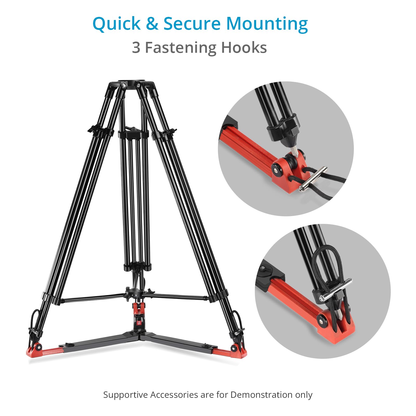 Proaim Heavy-Duty Ground Spreader V1 For Twin Spiked Feet Camera Tripods. 13.8 To 22.8 Adjustable Radius. Payload Up To 90Kg/209