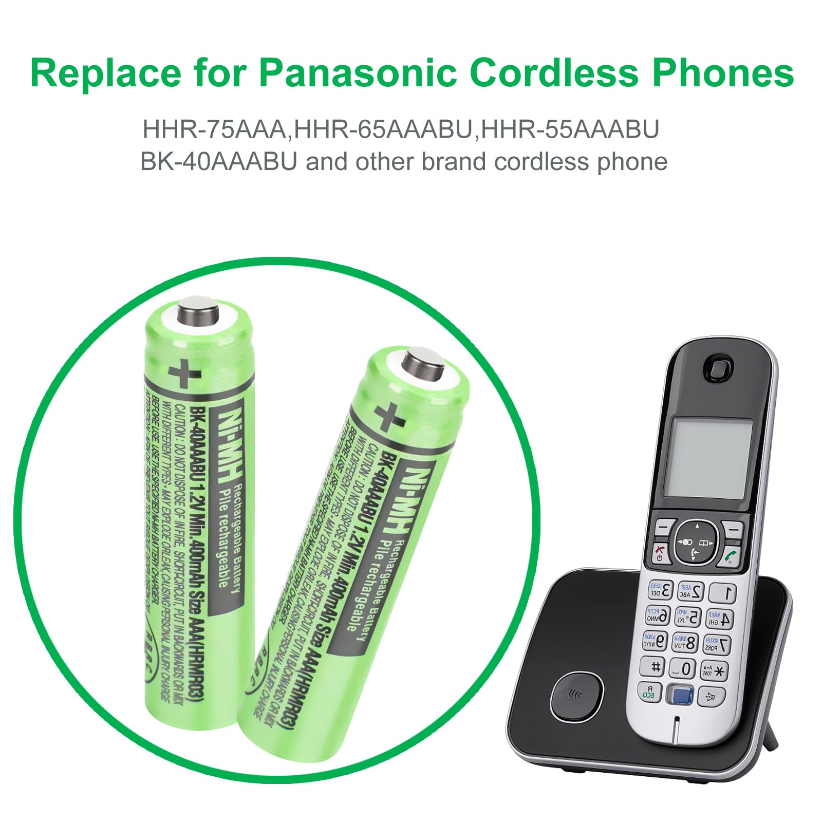 Osim 4Pack Bk 40Aaabu Ni Mh Aaa Rechargeable Batteries 400Mah Aaa Ni Mh Rechargeable Batteries 1.2V For Cordless Phones, Remote