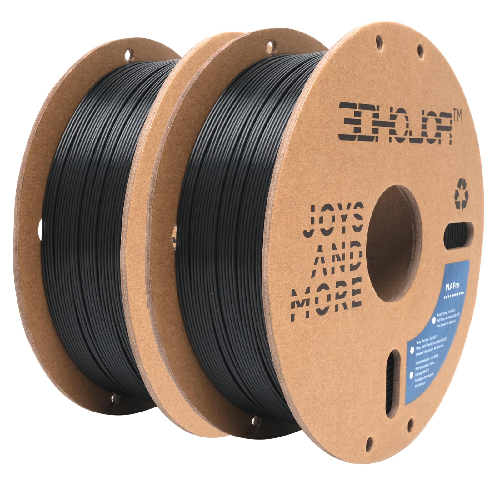 3DHoJor PLA Pro (PLA+) Filament 1.75mm 3D Printing Filament PLA + 1kg*2 (4.4lbs) Cardboard Spool Dimensional Accuracy +/- 0.03 m