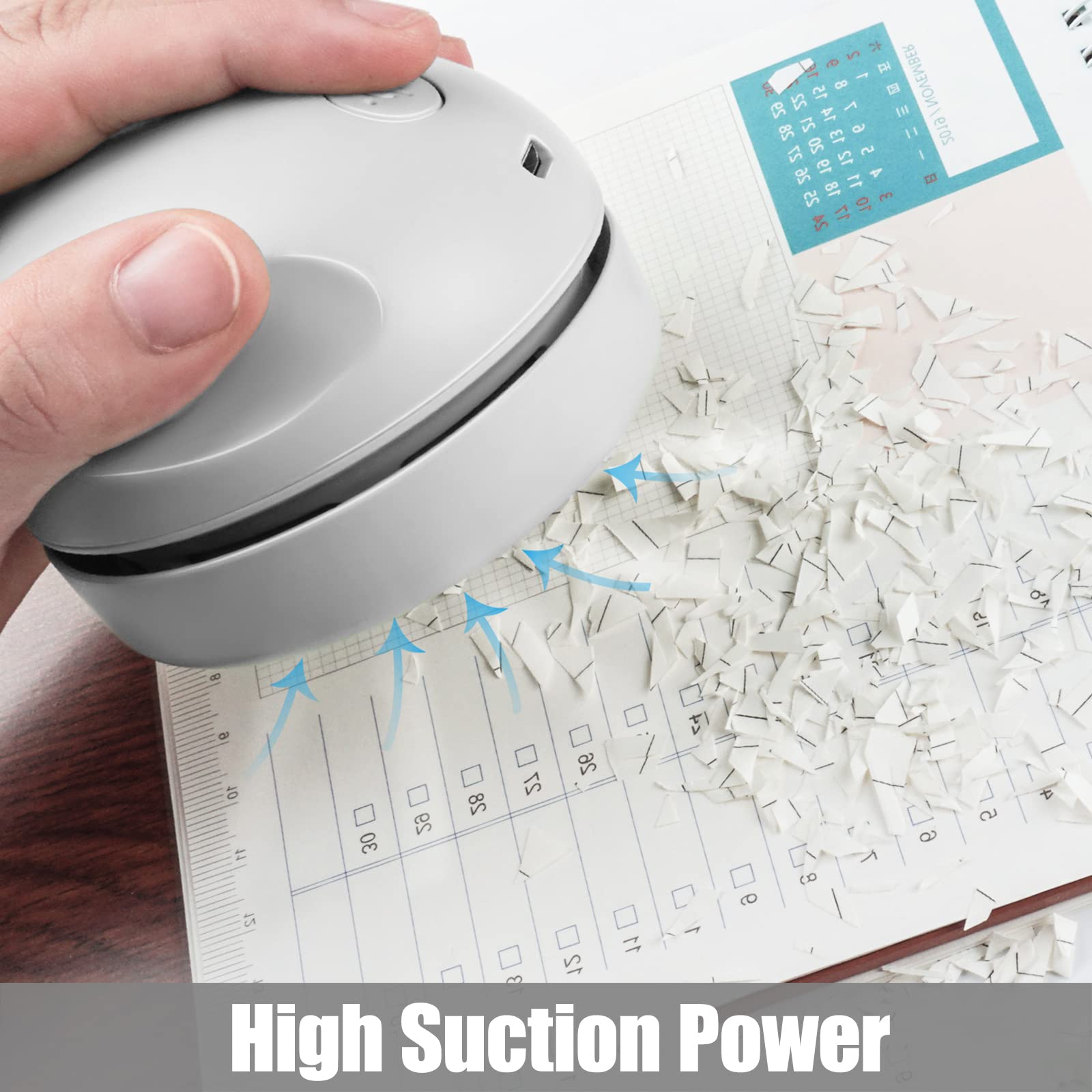 Desktop Vacuum Cleaner Usb Charging With Vacuum Nozzle Cleaning Brush, Detachable Design & Portable Mini Table Dust Vaccum Clean