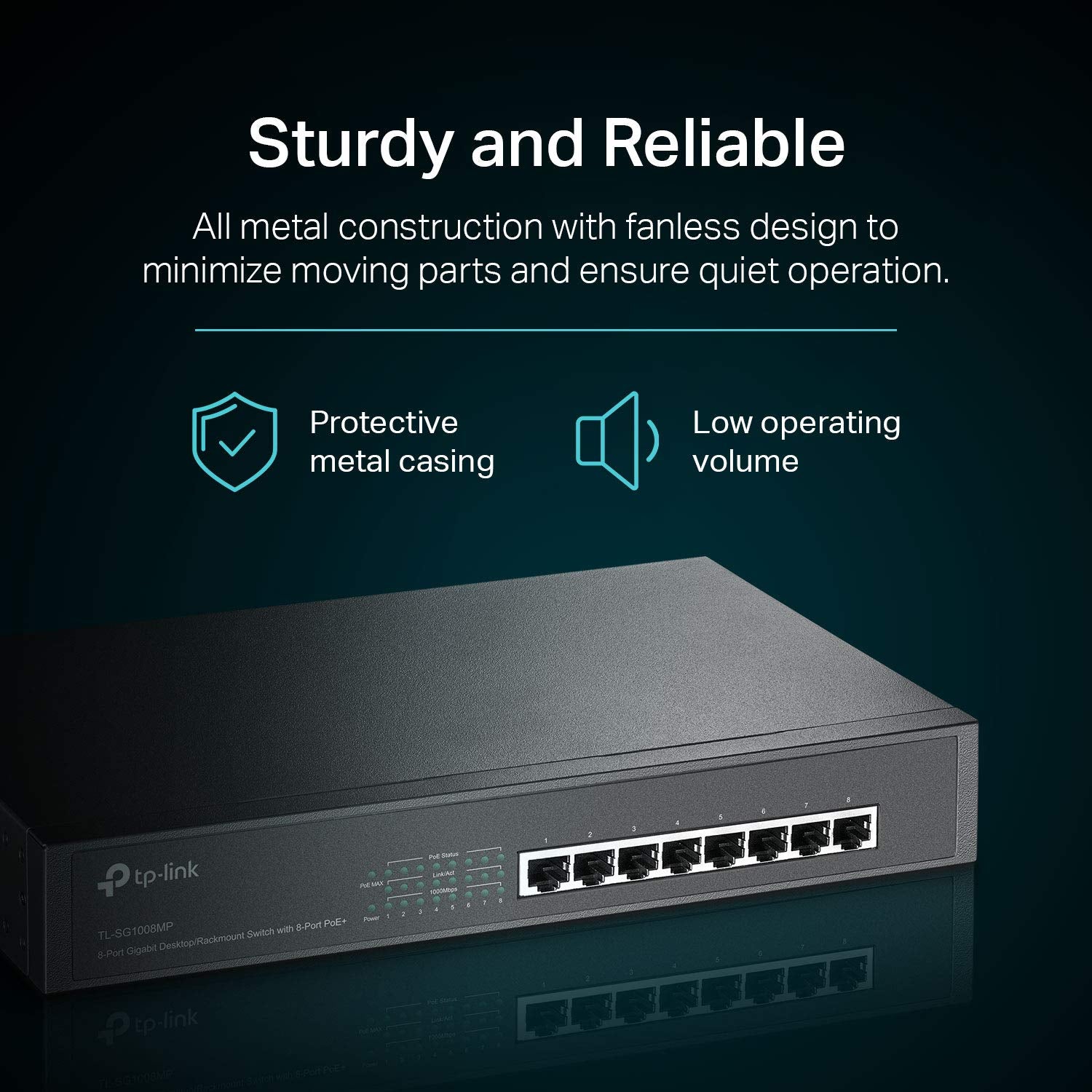 Tp Link Tl Sg1008Mp V2  8 Port Gigabit Poe Switch  8 Poe+ Ports @153W  Rackmount  Plug & Play  Sturdy Metal  Shielded Ports  Lim
