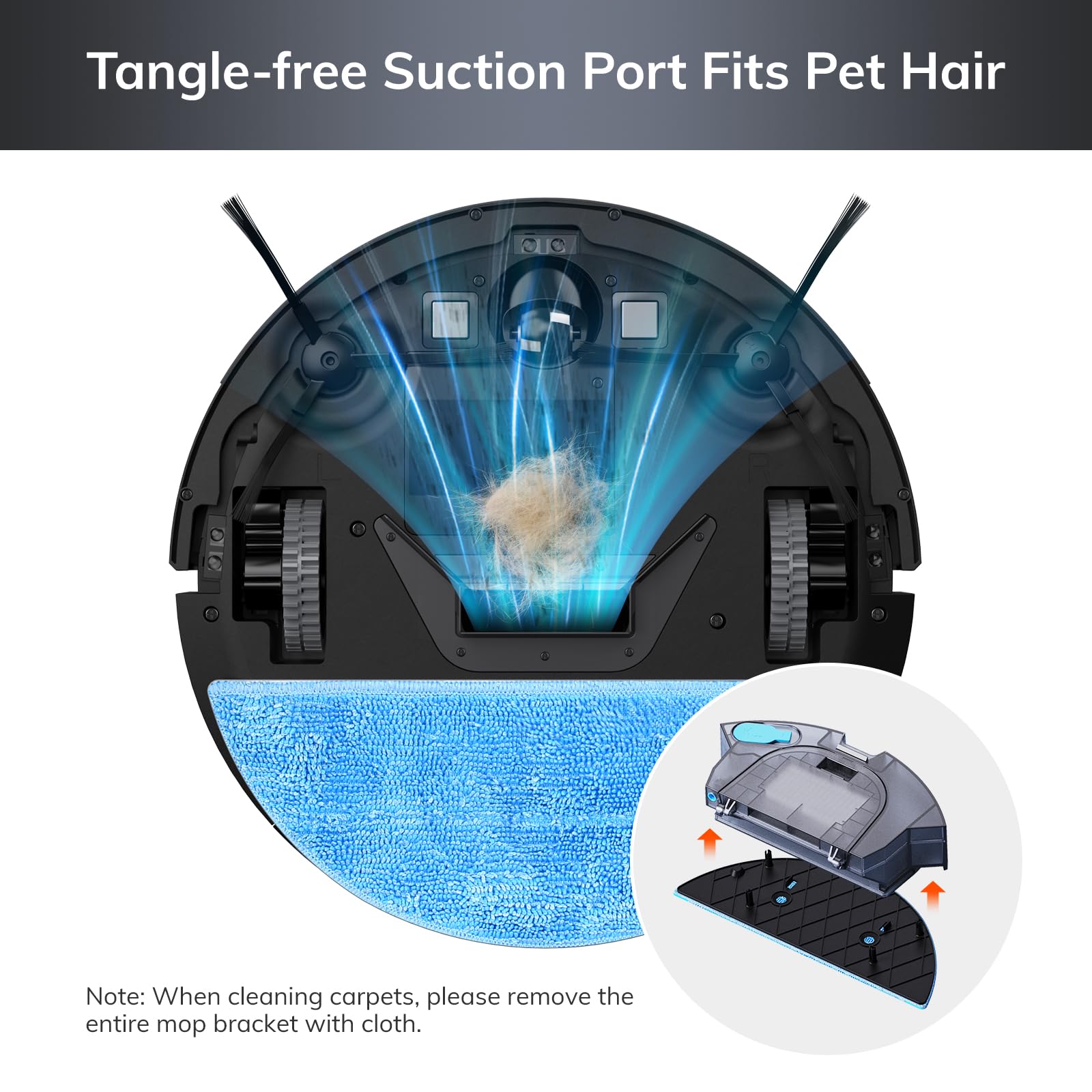 Ilife Robot Vacuum And Mop, 3000Pa Strong Suction Robot Vacuum Cleaner, Gyro Navigation, App Control, No Tangle, Compatible With