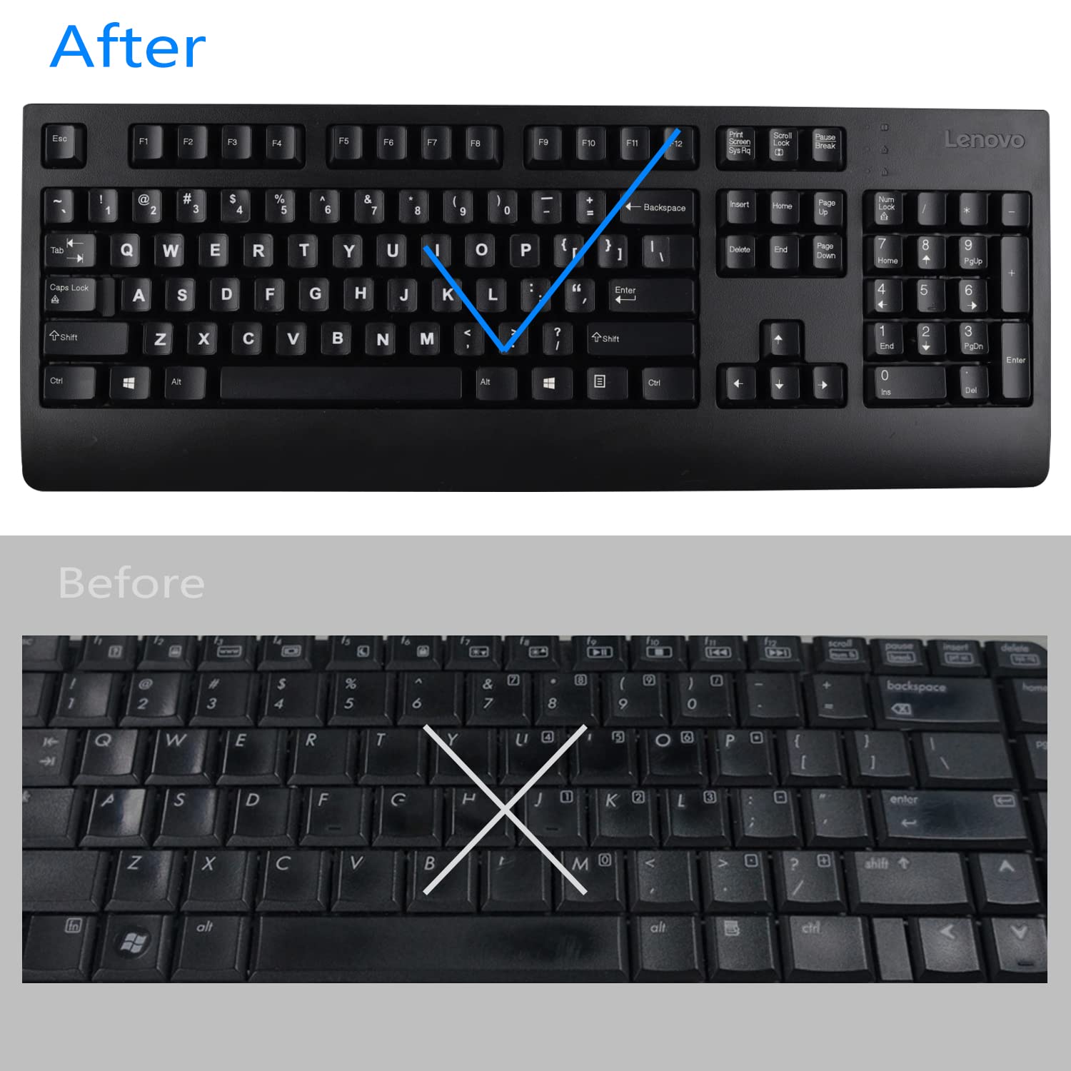 Universal Arabic Keyboard Stickers (6 In 1), Black Background With White Lettering For Computer Laptop Notebook Desktop, Replace