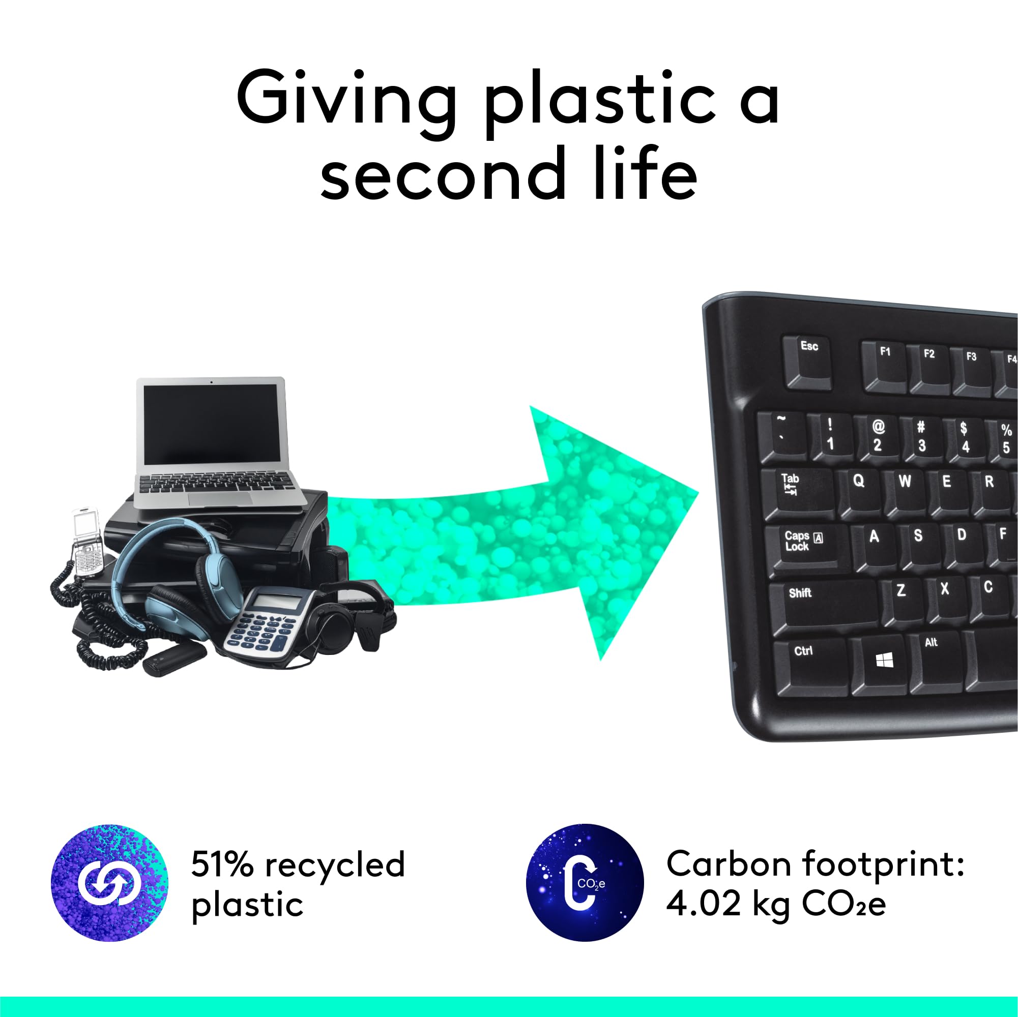 Logitech K120 Wired Keyboard For Windows, Plug And Play, Full Size, Spill Resistant, Curved Space Bar, Compatible With Pc, Lapto