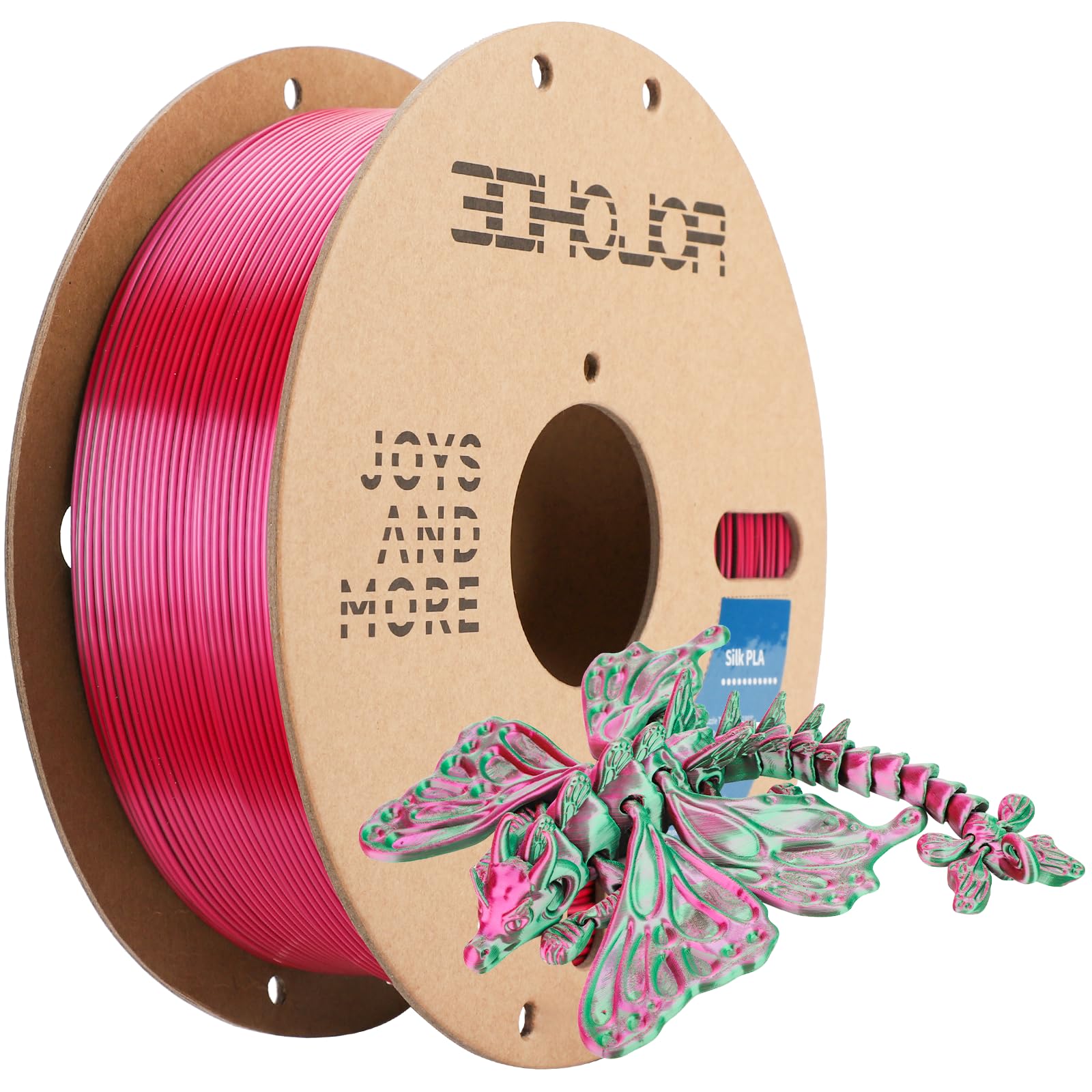 3DHoJor Silk PLA Filament 1.75mm Purple Green Dual Color PLA 3D Printer Filament 2 in 1 Coextrusion 1KG Spool(2.2lbs) 3D Printin