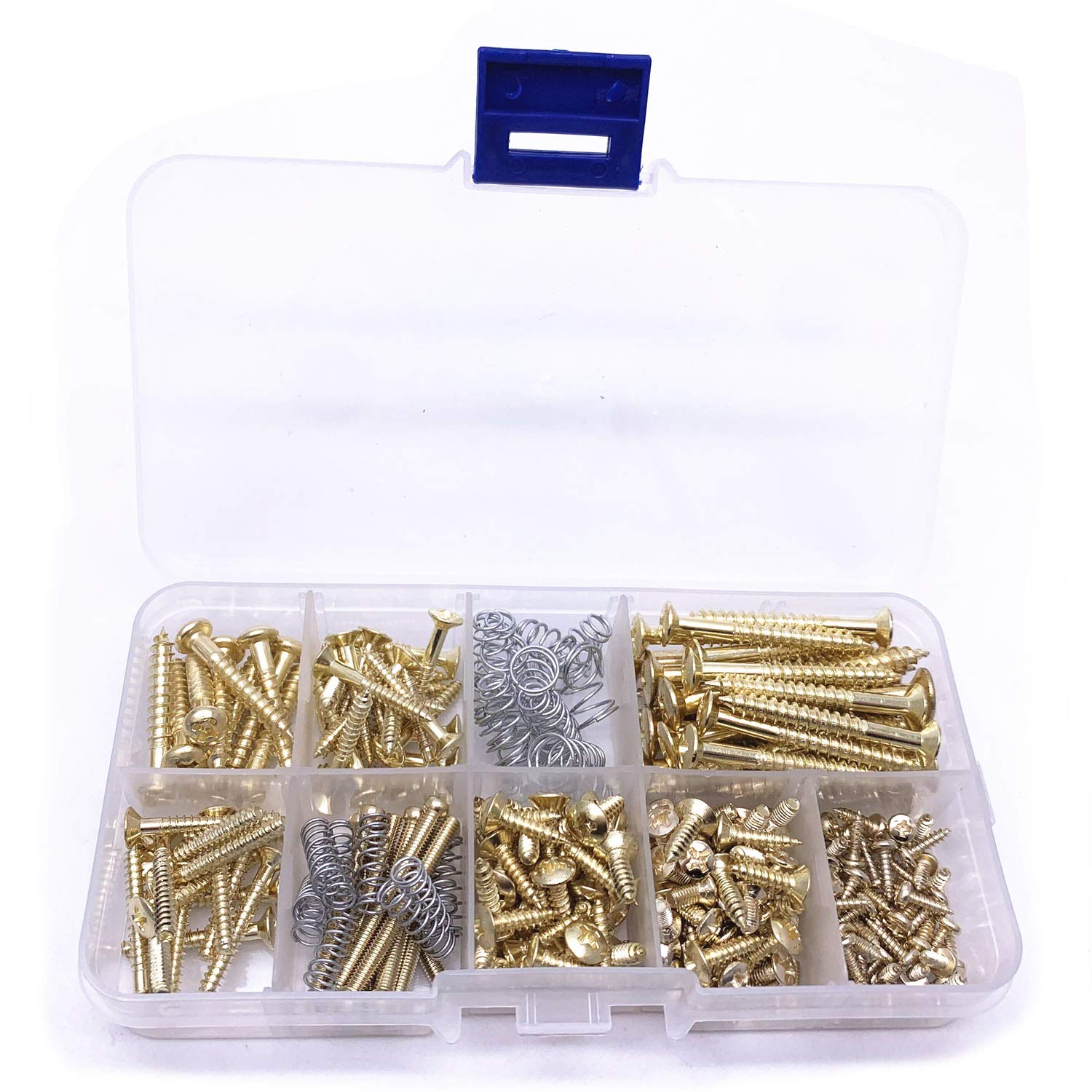 Jiayouy 248 Pieces 9 Types Electric Guitar Screw Kit Guitar Mounting Screws Assortment Box for Electric Guitar Bridge, Pickup, P