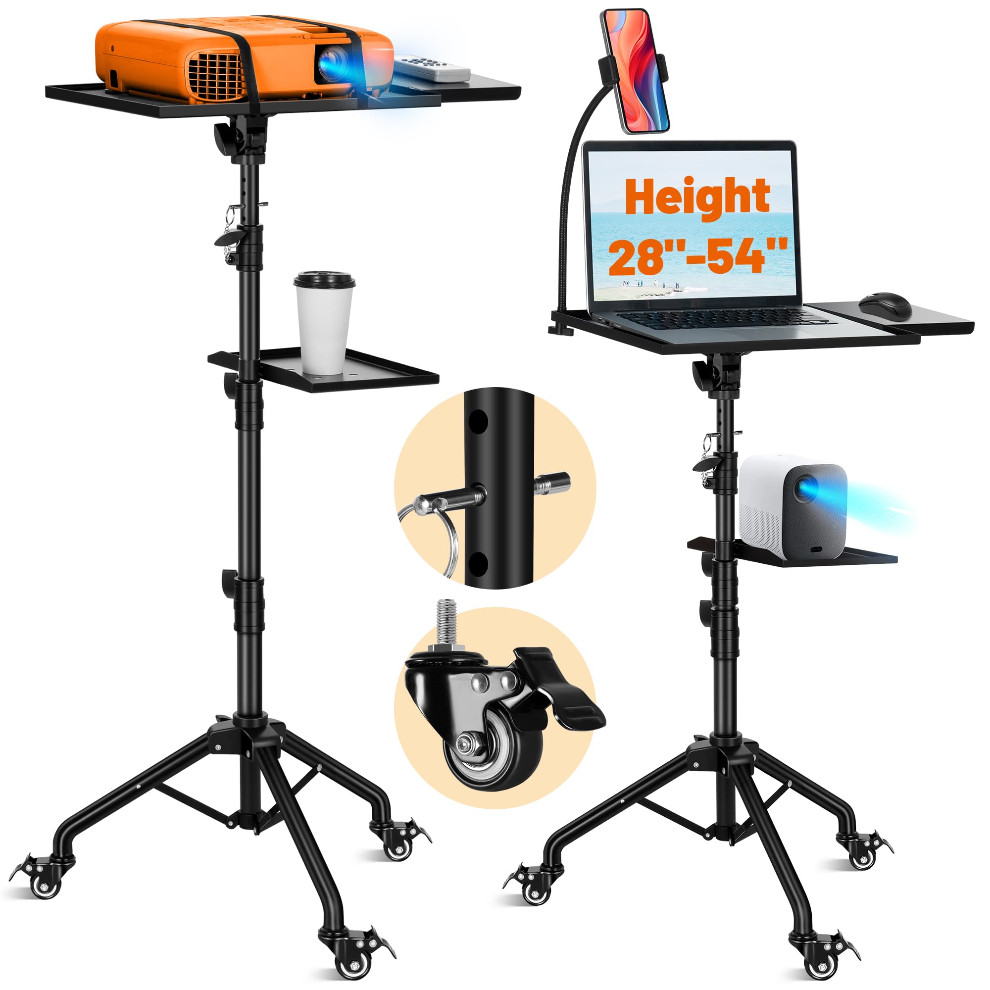 Cahaya Projector Tripod Stand With Casters: Projector Stand 28 54In Height Adjustable Multifunctional Universal Laptop Stand Dj