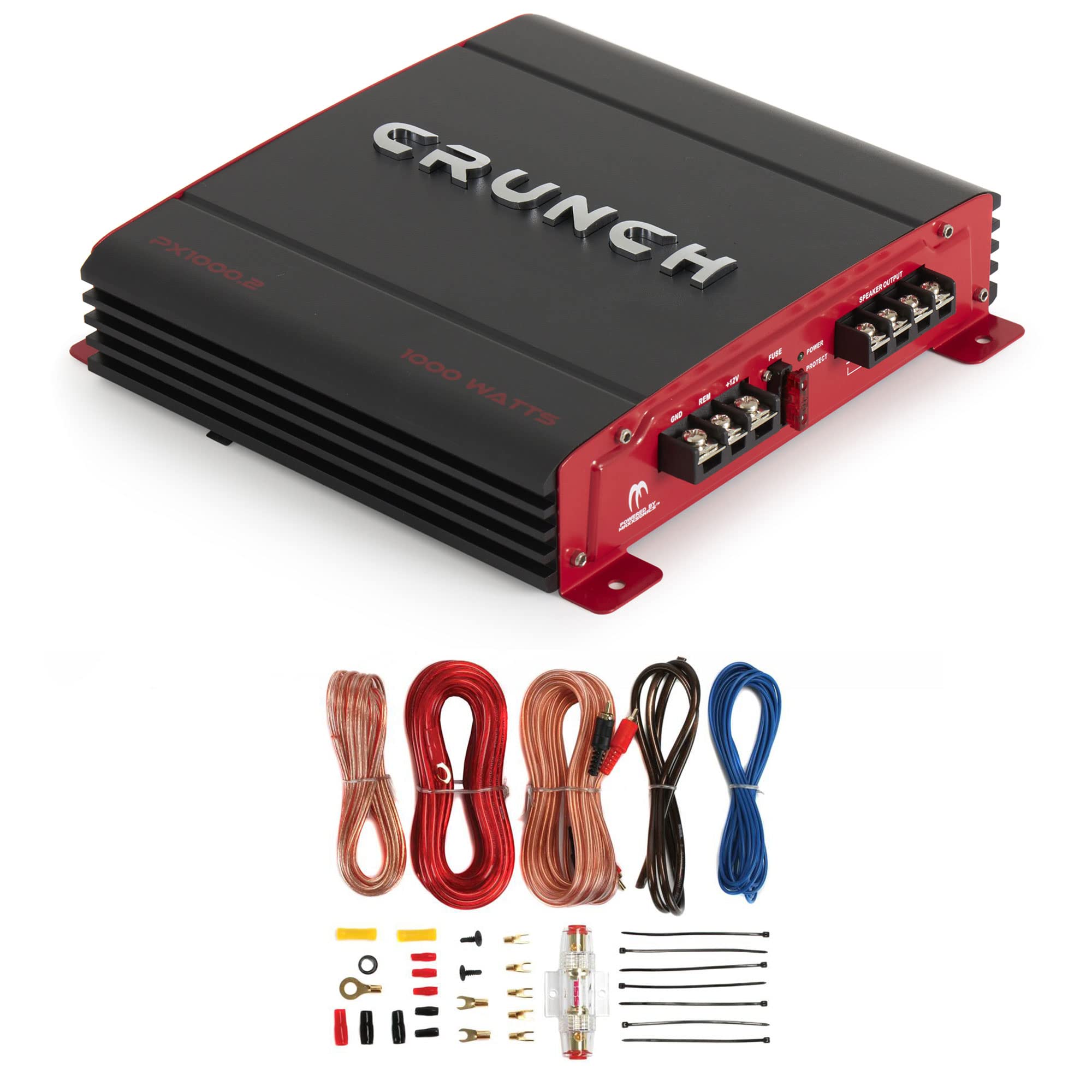 Crunch Px 1000.2 2 Channel 1000 Watt Amp A/B Car Stereo Amplifier + Wiring Kit