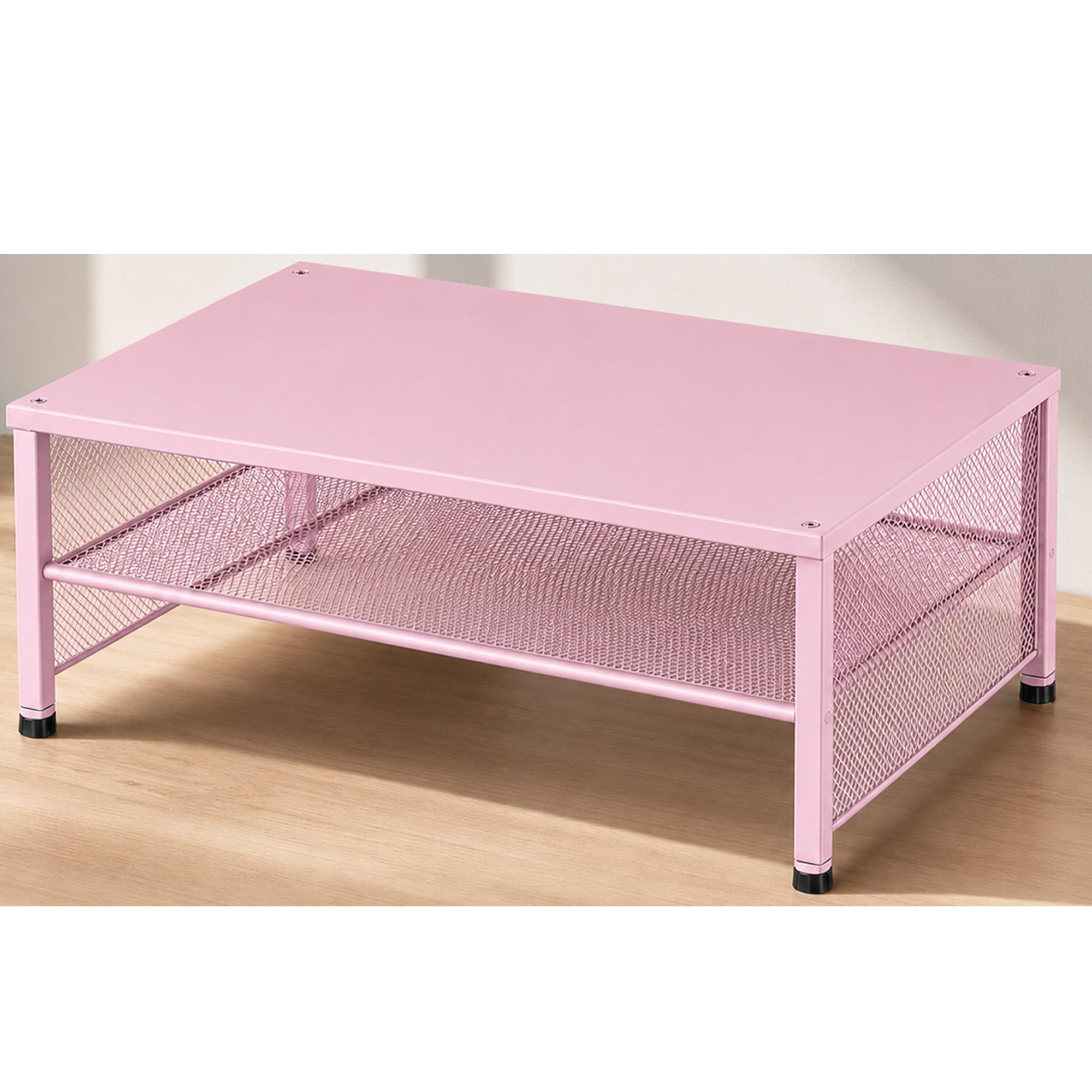 OPNICE 2Tier Computer Monitor Stand Riser, Laptop Stand for Desk, Desk Organizer for Office, Home and School Supplies, Pink