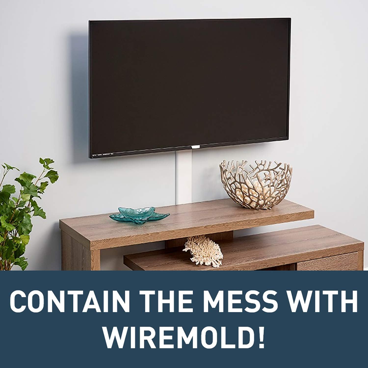 Wiremold Cable Management Kit, Wire And Cable Cover For Wall Mount Flat Screen Tv , Cable Raceway For Hiding And Organizing Wire