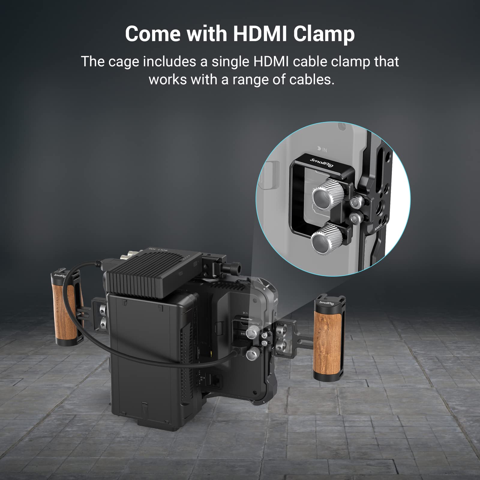 Smallrig Monitor Cage For Atomos Shinobi 7, Cage Kit With Cable Clamp, Built In Nato Rail And Sun Hood (Not Compatible For Shino