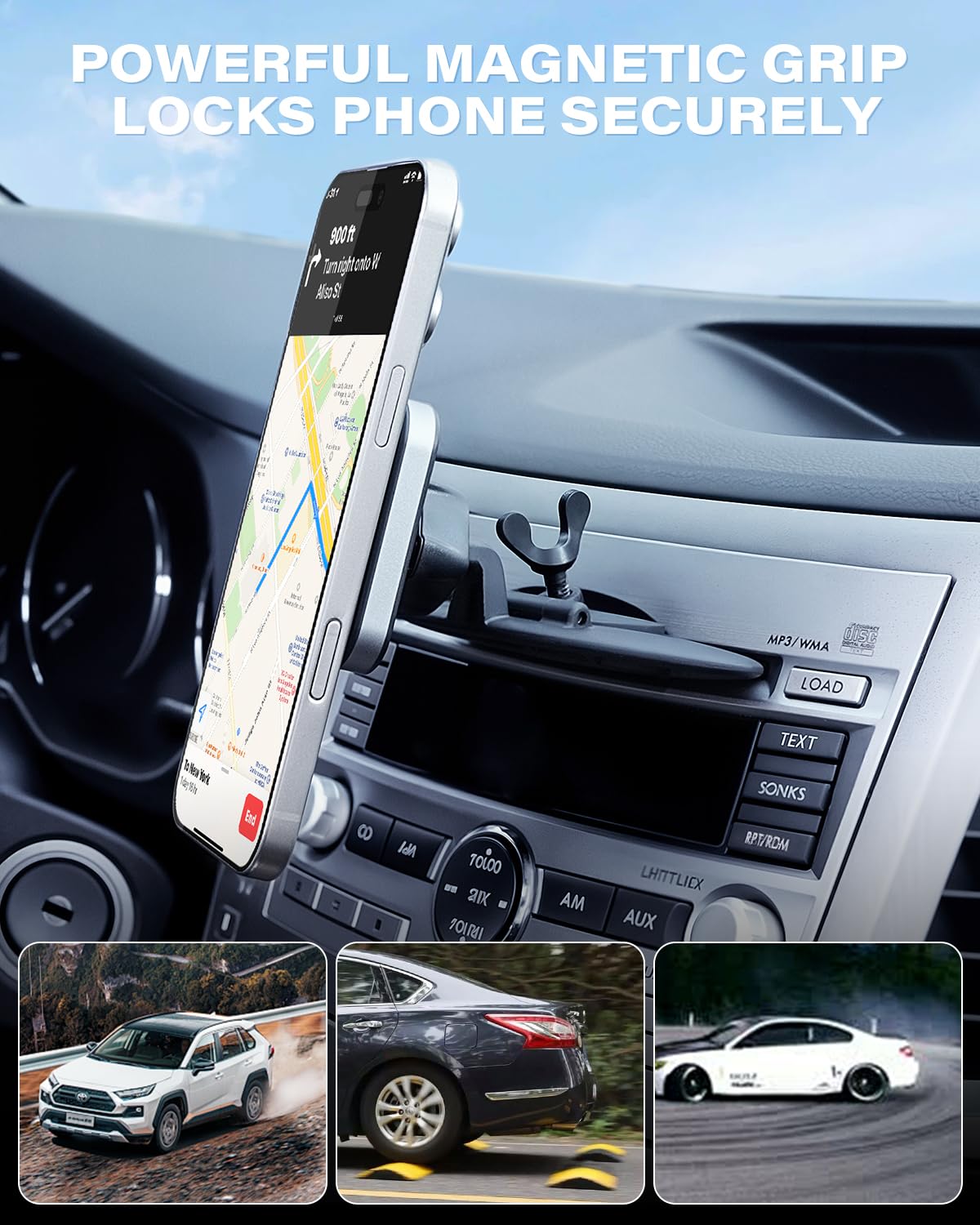 1Zero For Magsafe Cd Phone Holder For Car [20 N55 Ultra Strong Magnets] Magnetic Cd Player Phone Mount, Stable Cd Slot Phone Mou