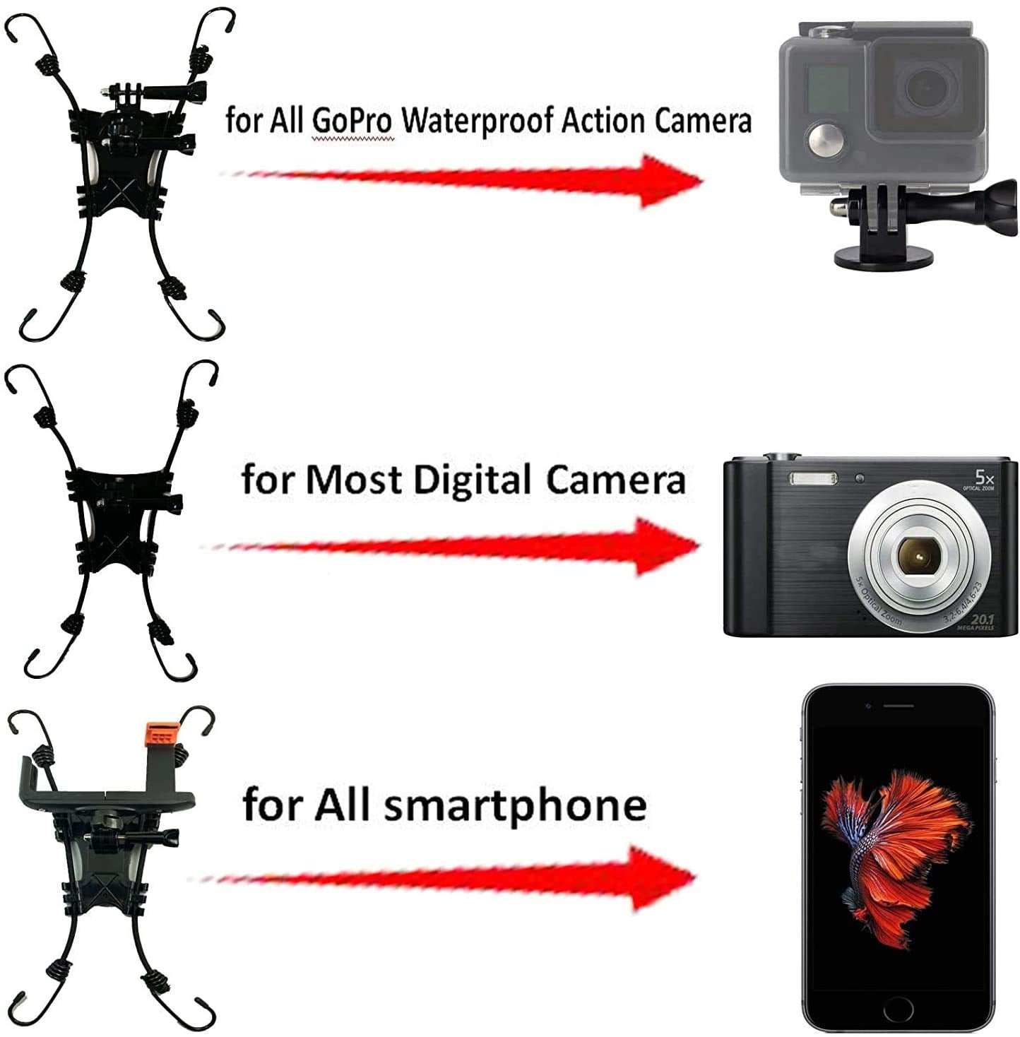 Pmsanzay Fence Mount Holder For Cameras And Smartphones   Black