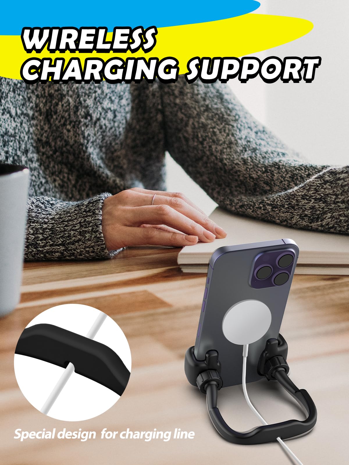 Caldever Stocking Stuffers Gifts For Teens Girls Boys Cell Phone Stand For Women Men Adults Kids Adjustable Lazy Thumbs Up Phone