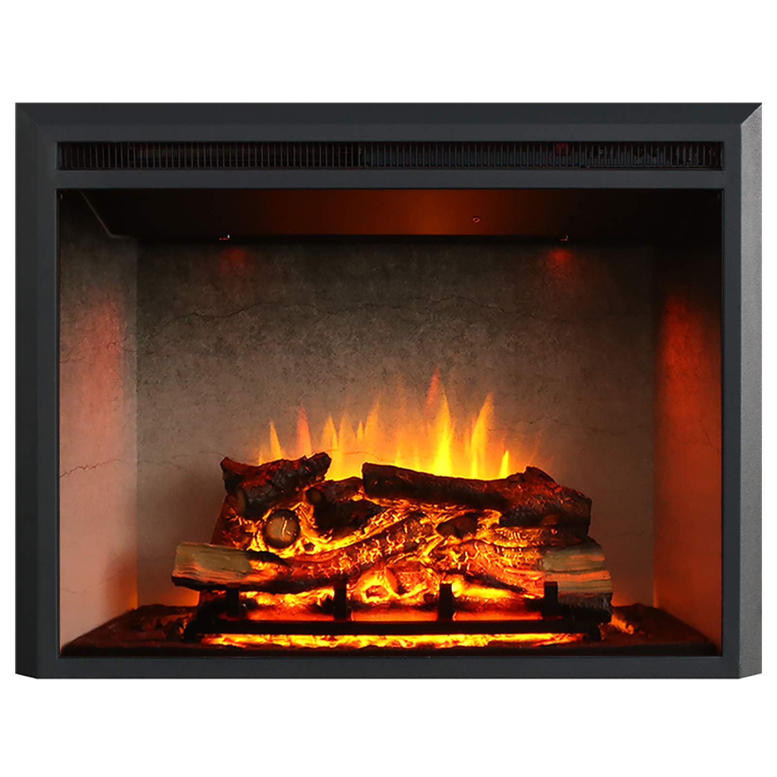 RICHFLAME 33 Inches, Edward Electric Fireplace Insert with Fire Crackling Sound, Weathered Concrete Interior, Remote Control, 75