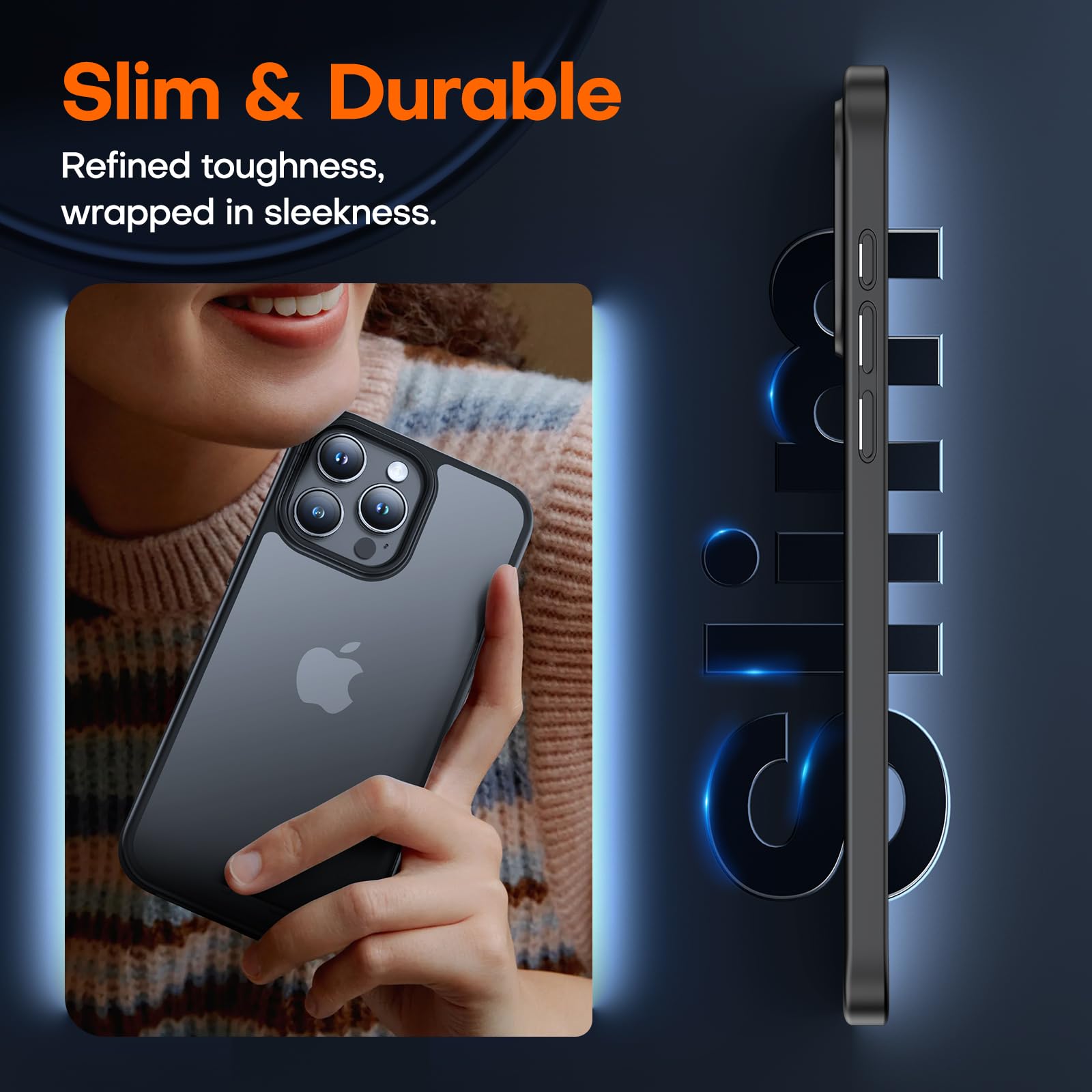 Tauri 5 In 1 Matte For Iphone 15 Pro Max Case, With 2X Screen Protector + 2X Camera Lens Protector, [15 Ft Military Grade Protec