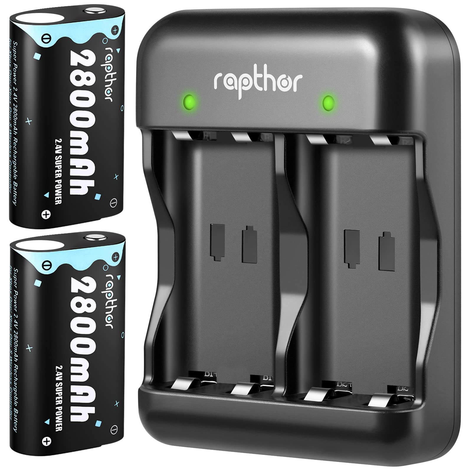 Rapthor 2X 2800Mah Replacement Xbox One Controller Battery Pack Rechargeable With Charger For Xbox One/Xbox One X/Xbox One S/Xbo