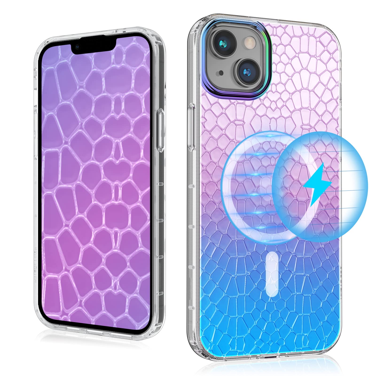 Mybat Pro Magnetic Slim Clear Case For Iphone 14 Case 6.1 Inch, Compatible With Magsafe, Glitter Mood Series For Women Girls, Mi