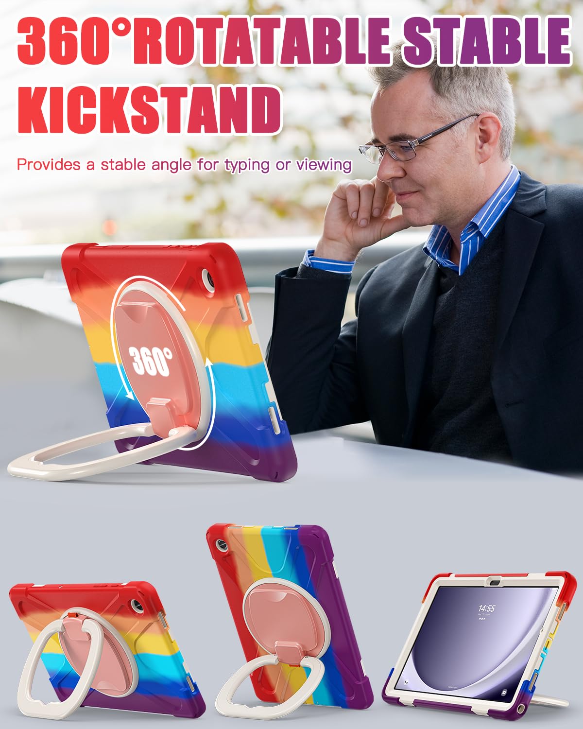 Braecn Case For Samsung Galaxy Tab A9+ Plus 11    2023 Sm X210/X216/X218 Heavy Duty Rugged Silicone Cover With Screen Protector,