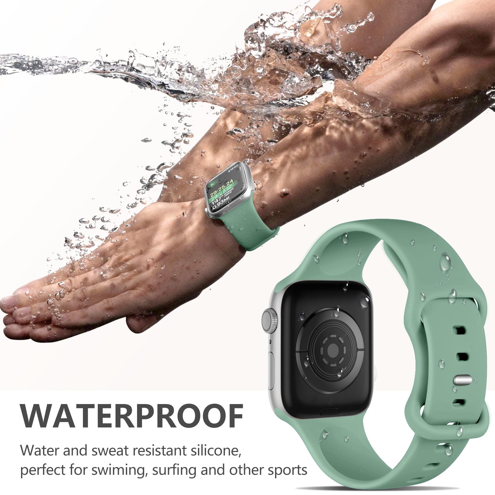 Daqin Sport Band Compatible With Apple Watch Band 41Mm 40Mm 38Mm 42Mm 44Mm 45Mm 46Mm 49Mm Women, Soft Silicone Waterproof Replac