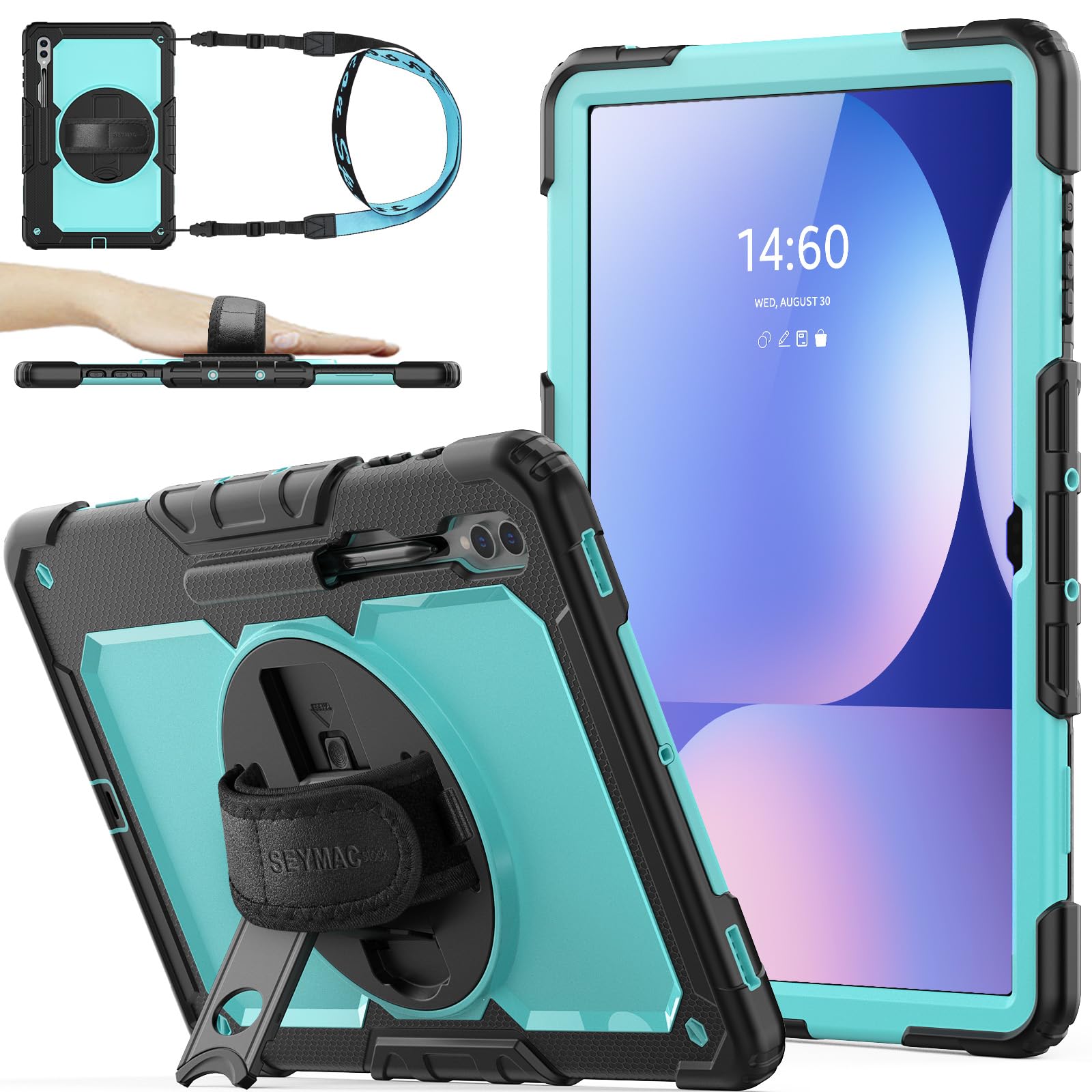 SEYMAC stock Case for Samsung Galaxy Tab S10 Ultra / S9 Ultra Tablet Case 14.6   Protective with Screen Protector, Pen Holder,