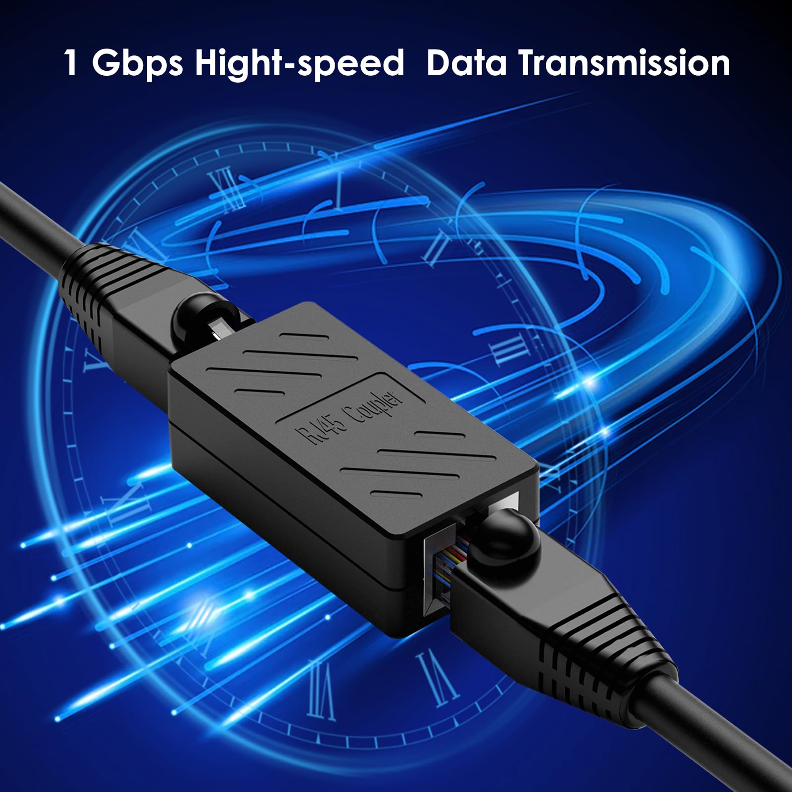 Y.D.F Ethernet Cable Extender, Rj45 Coupler, Extender Connector   Ethernet Coupler Female To Female (Black 10 Pack)