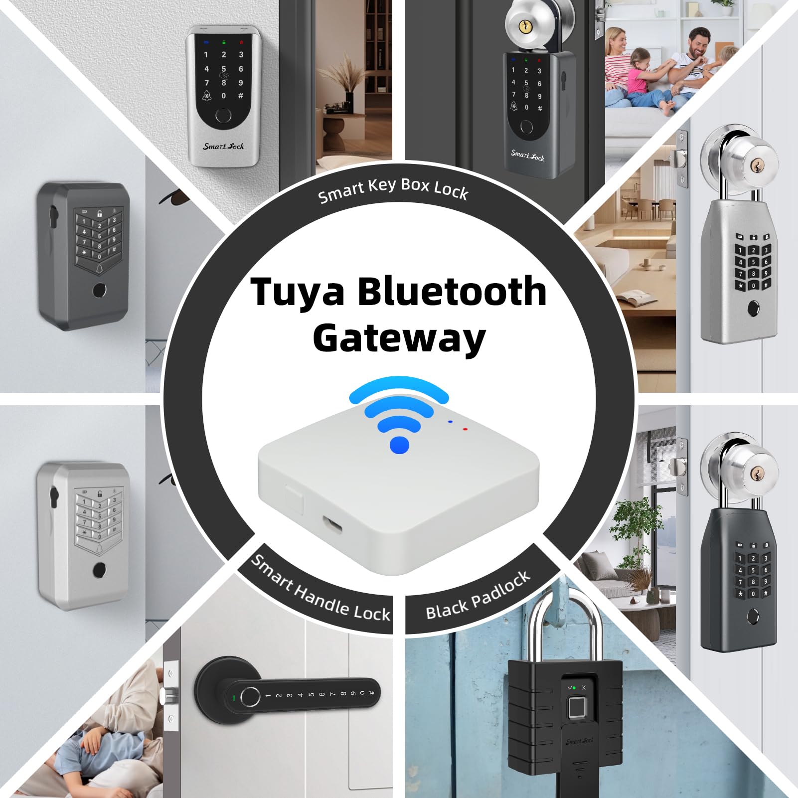 Kenrone Smart Gateway, Tuya App Remote Control, Smart Home Bridge Hub, Support Smart Key Box And Door Lock For Remote Unlocking