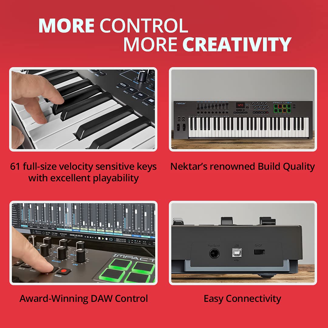 Nektar Impact Lx 61+ 61 Key Usb Midi Keyboard Controller