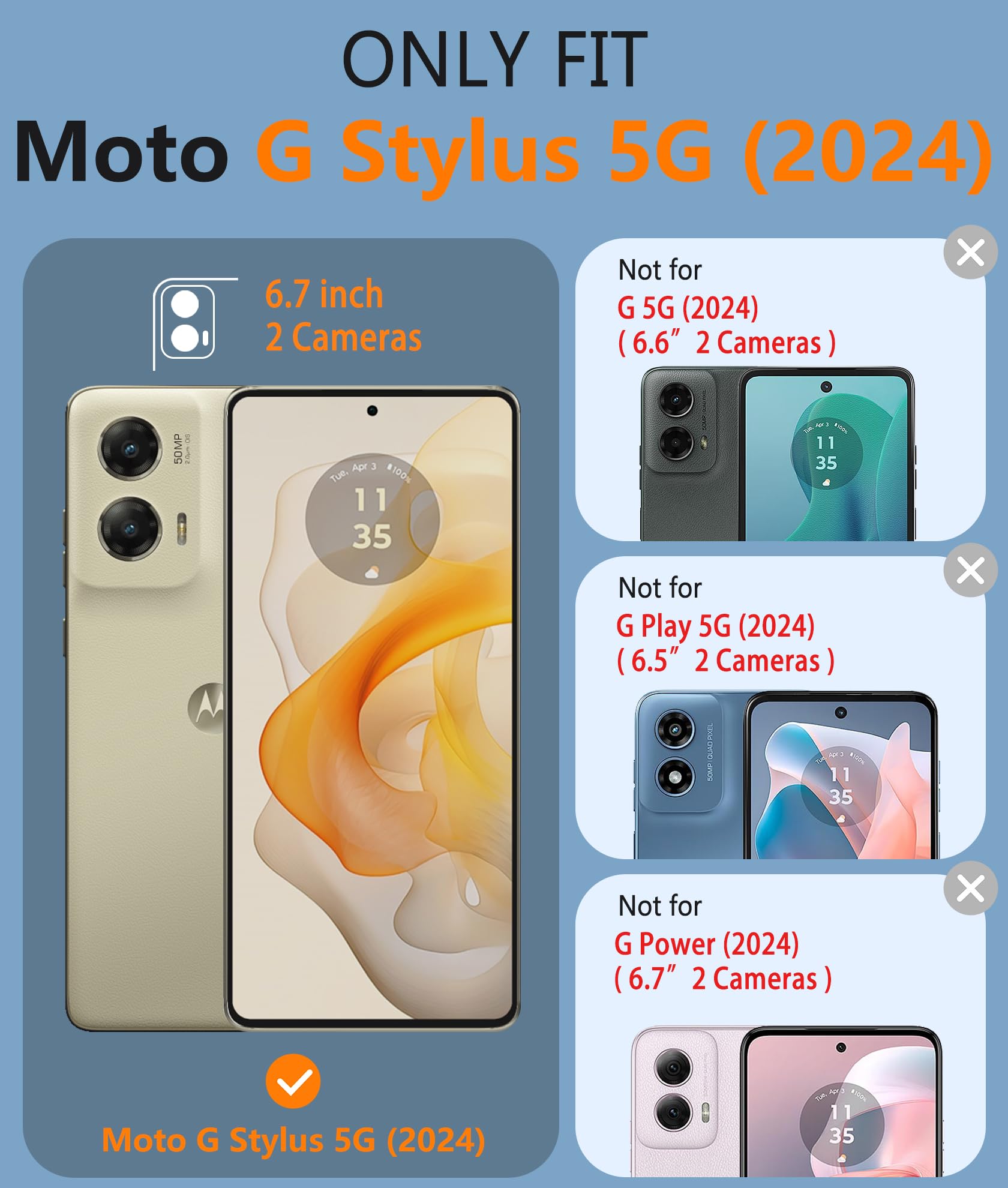 Fntcase For Motorola Moto G Stylus 5G 2024 Case: Dual Layer Protective Heavy Duty Cell Phone Cover Shockproof Rugged With Non Sl