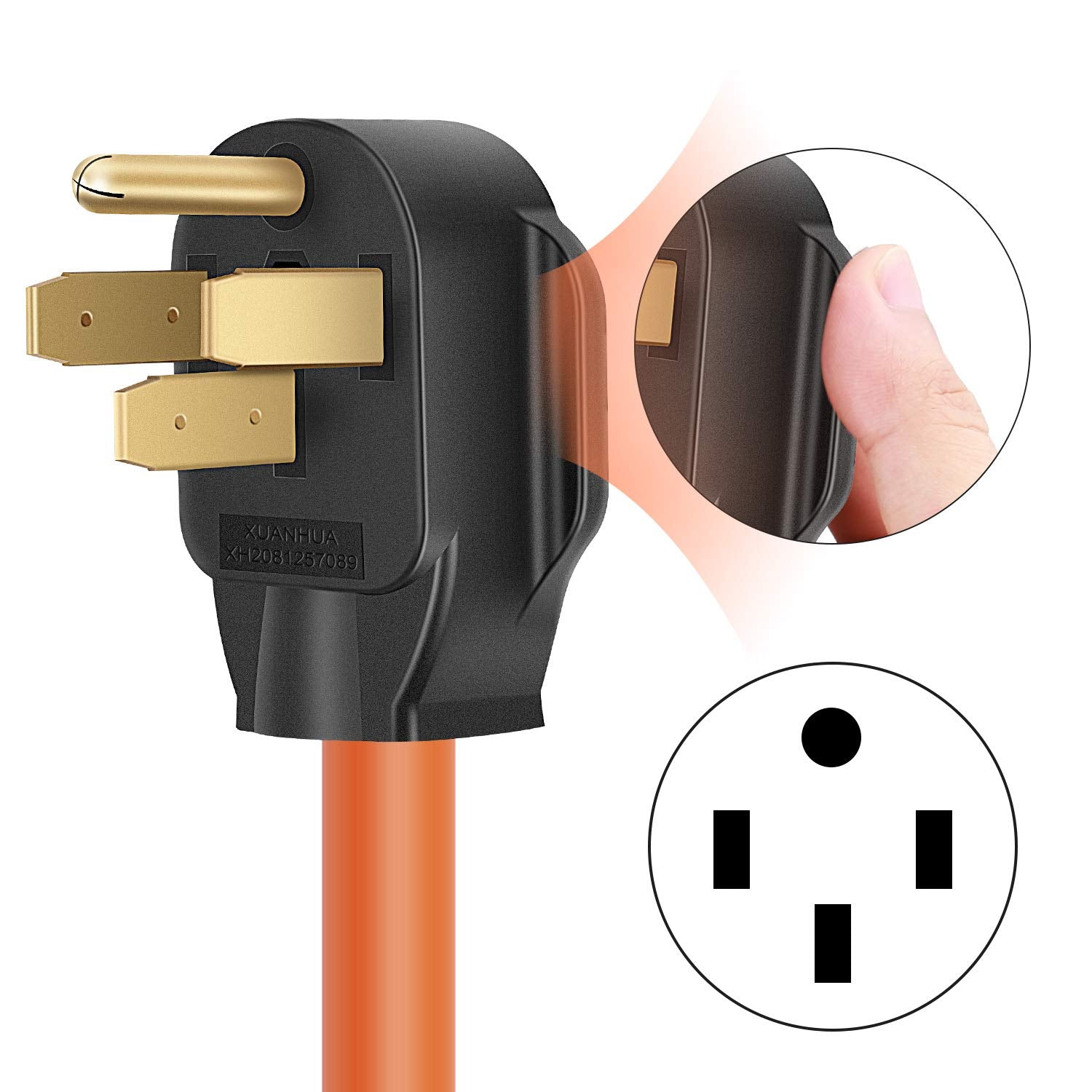 Cleyean Nema 14 50P To 6 50R Welder Adapter Cord, Welder Plug Outlet Adapter Power Cord Heavy Duty Stw 8Awg, 50Amp, 250V, 1.5Ft