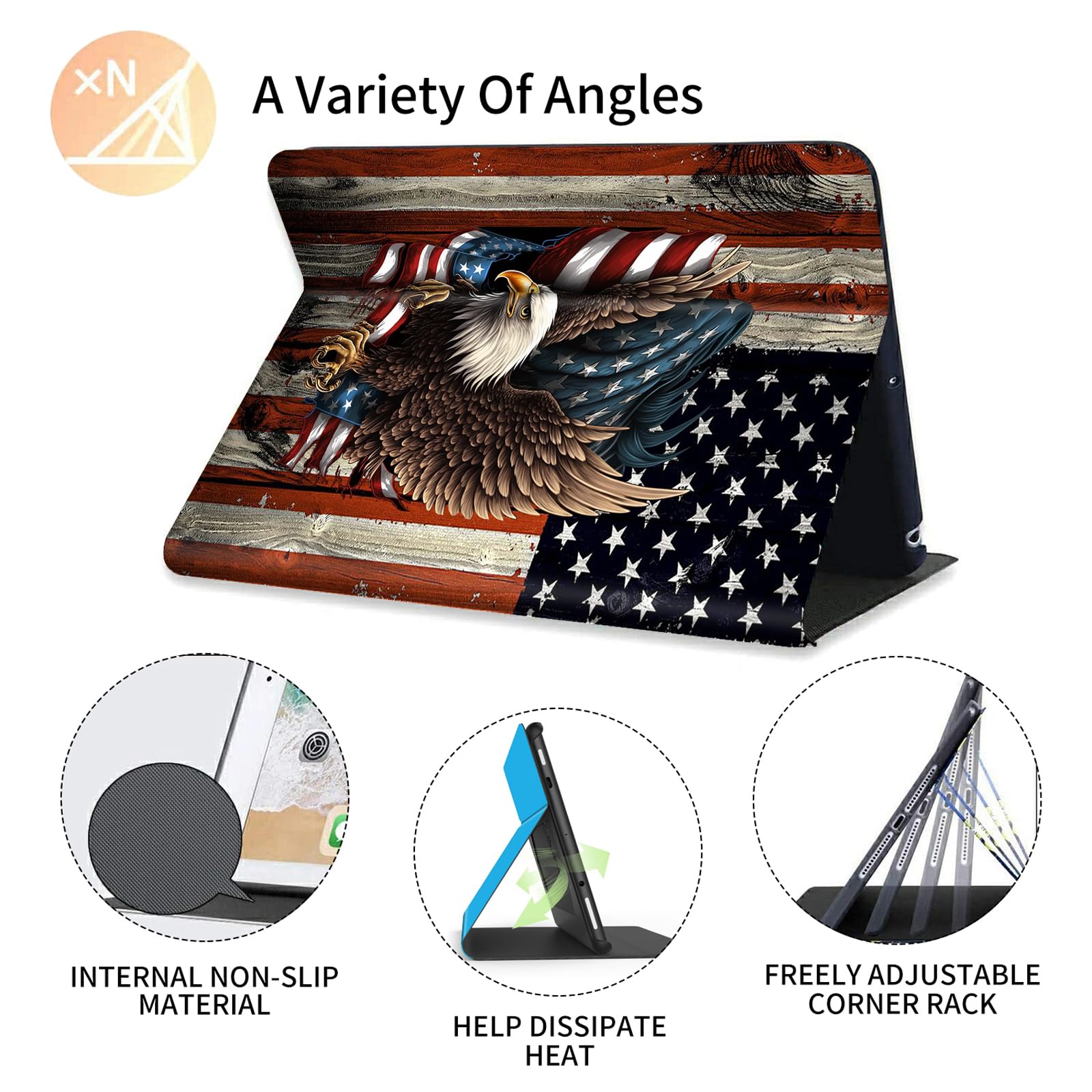 Fuyocwe For Ipad 10Th Generation Case 2022 Ipad 10.9 Inch Case Multi Angle Slim Folio Stand Auto Wake/Sleep Smart Cover Cases Fo