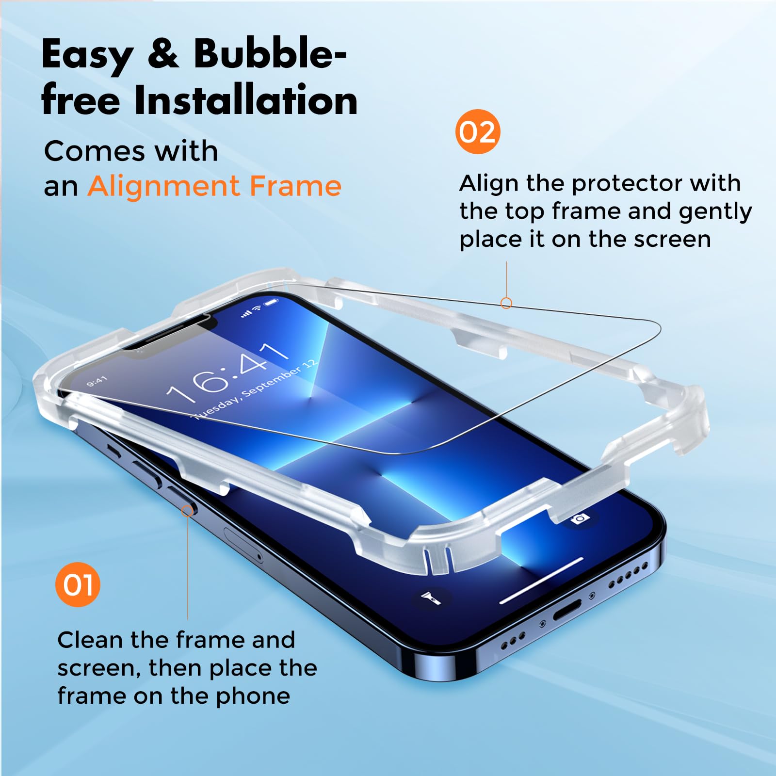 Unbreakcable Screen Protector For Iphone 14/ Iphone13/13 Pro, Shatterproof Tempered Glass [99.99% Hd Clear] [9H Hardness] [Easy